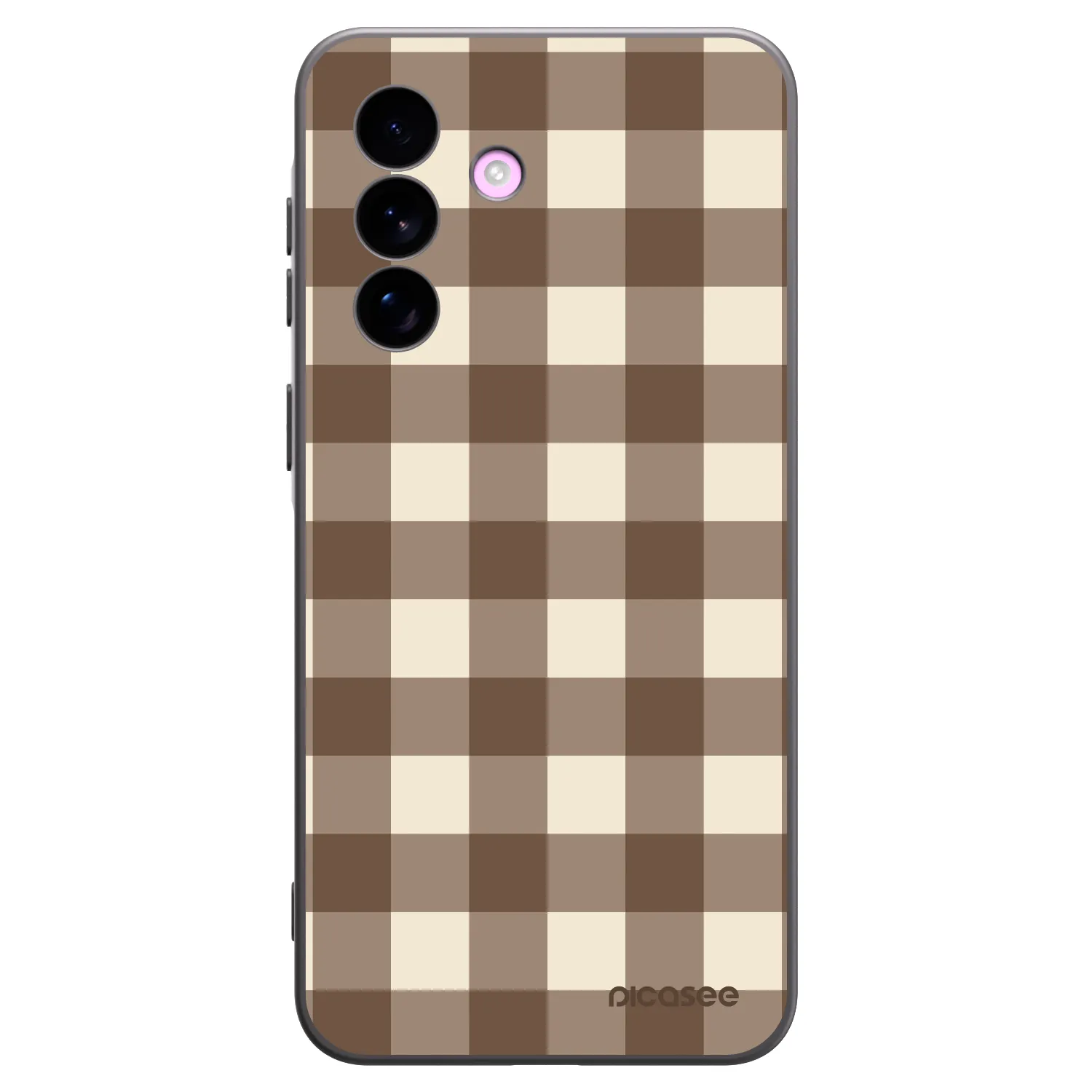 Picasee crna silikonska maskica za Samsung Galaxy A57 5G - Brown grid