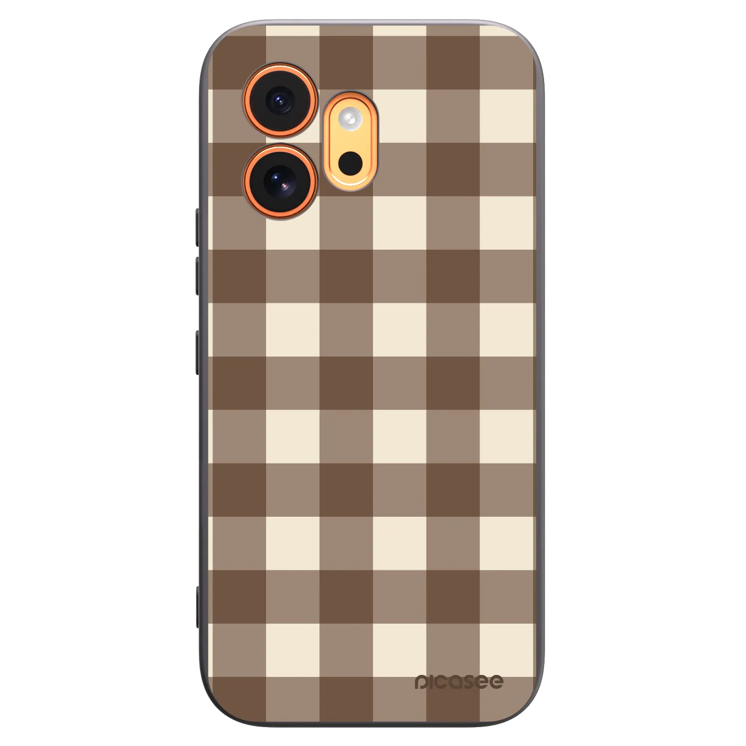 Picasee crna silikonska maskica za Honor 600 - Brown grid