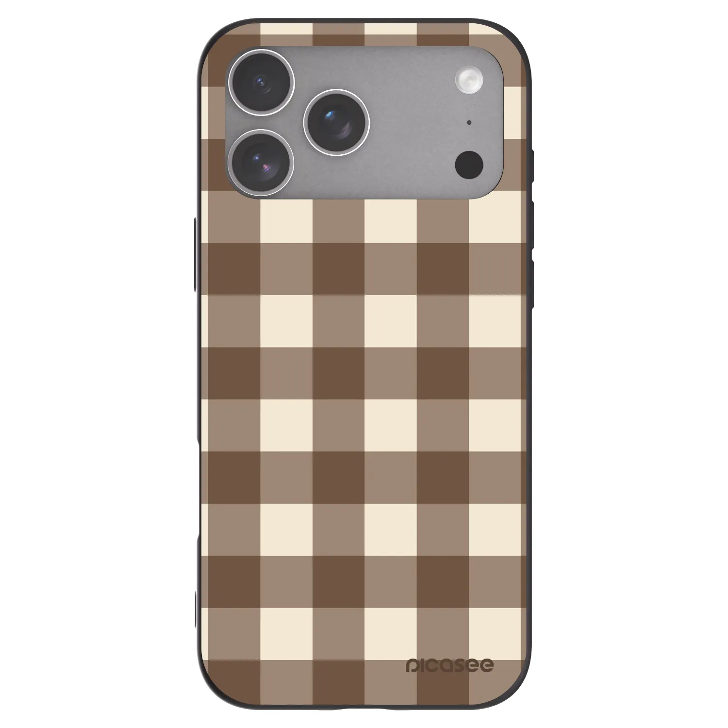 Picasee crna silikonska maskica za Apple iPhone 18 Pro Max - Brown grid