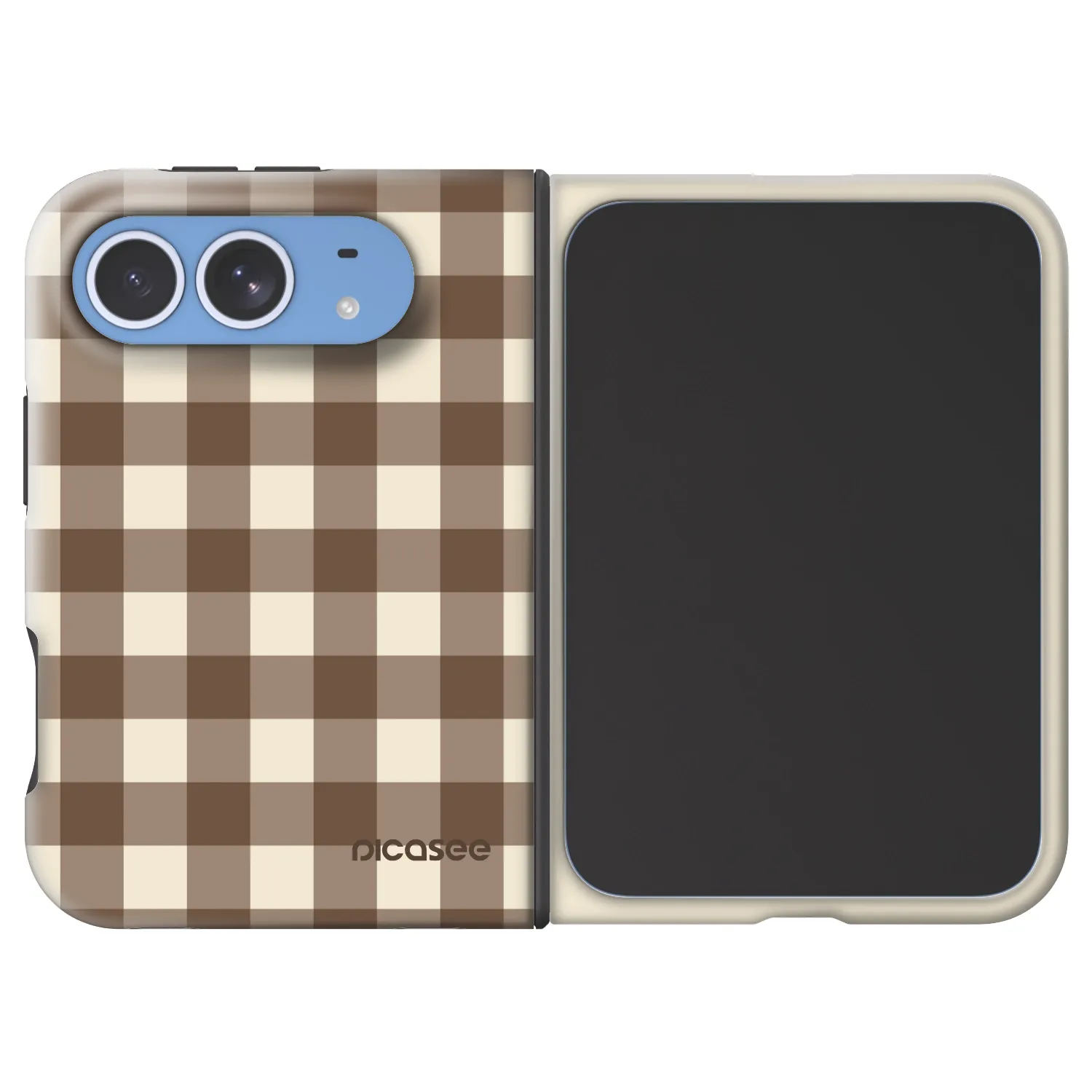 Picasee Fashion Case MagSafe za Apple iPhone Duo - Brown grid