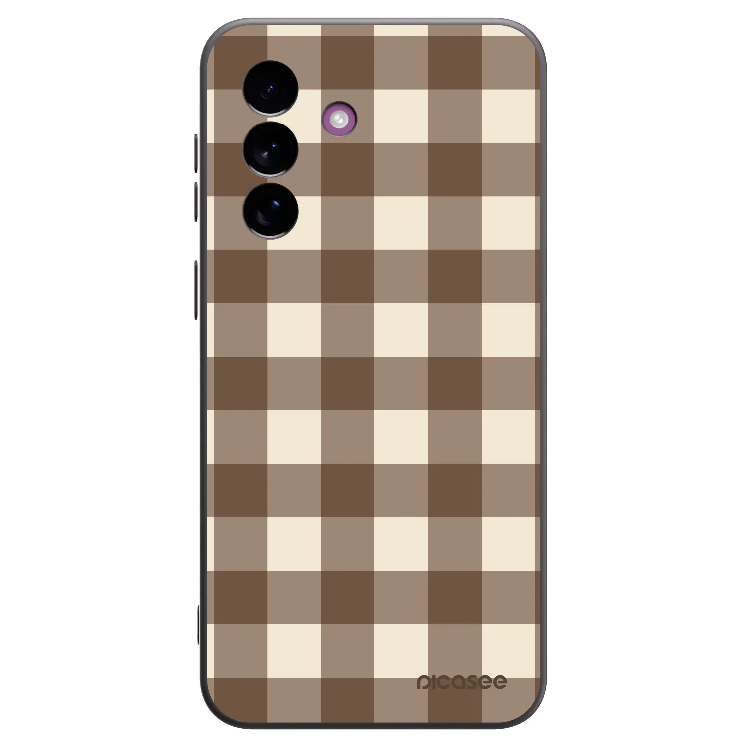Picasee crna silikonska maskica za Samsung Galaxy A37 - Brown grid
