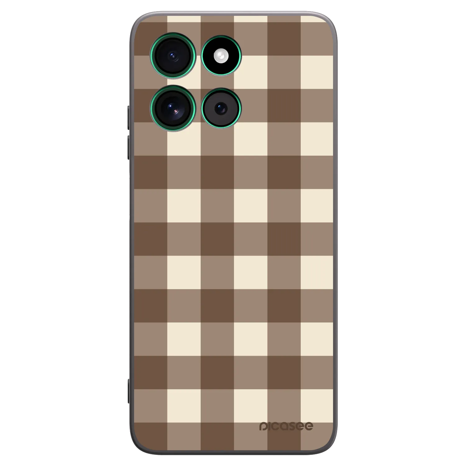 Picasee crna silikonska maskica za Motorola Moto G57 Power - Brown grid