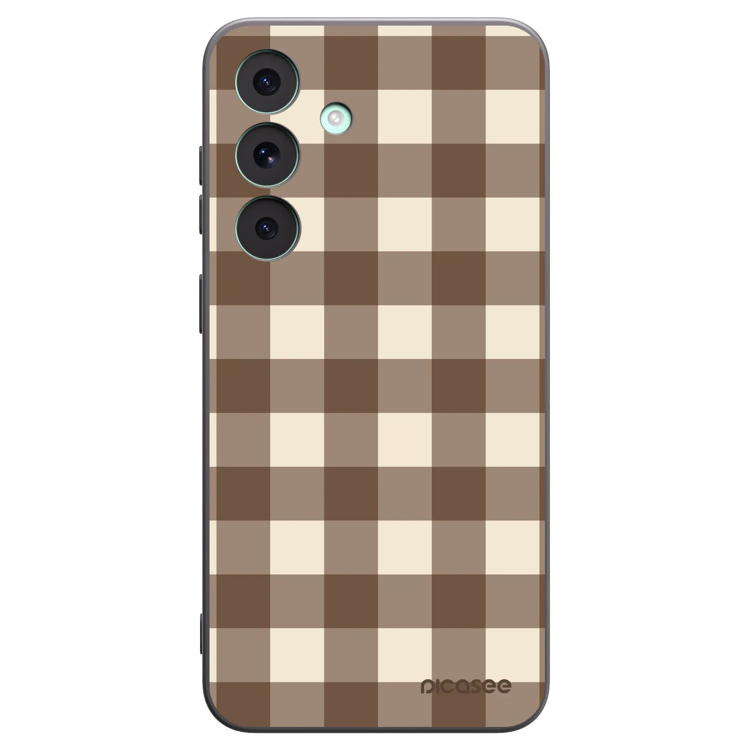 Picasee crna silikonska maskica za Samsung Galaxy S26 FE - Brown grid