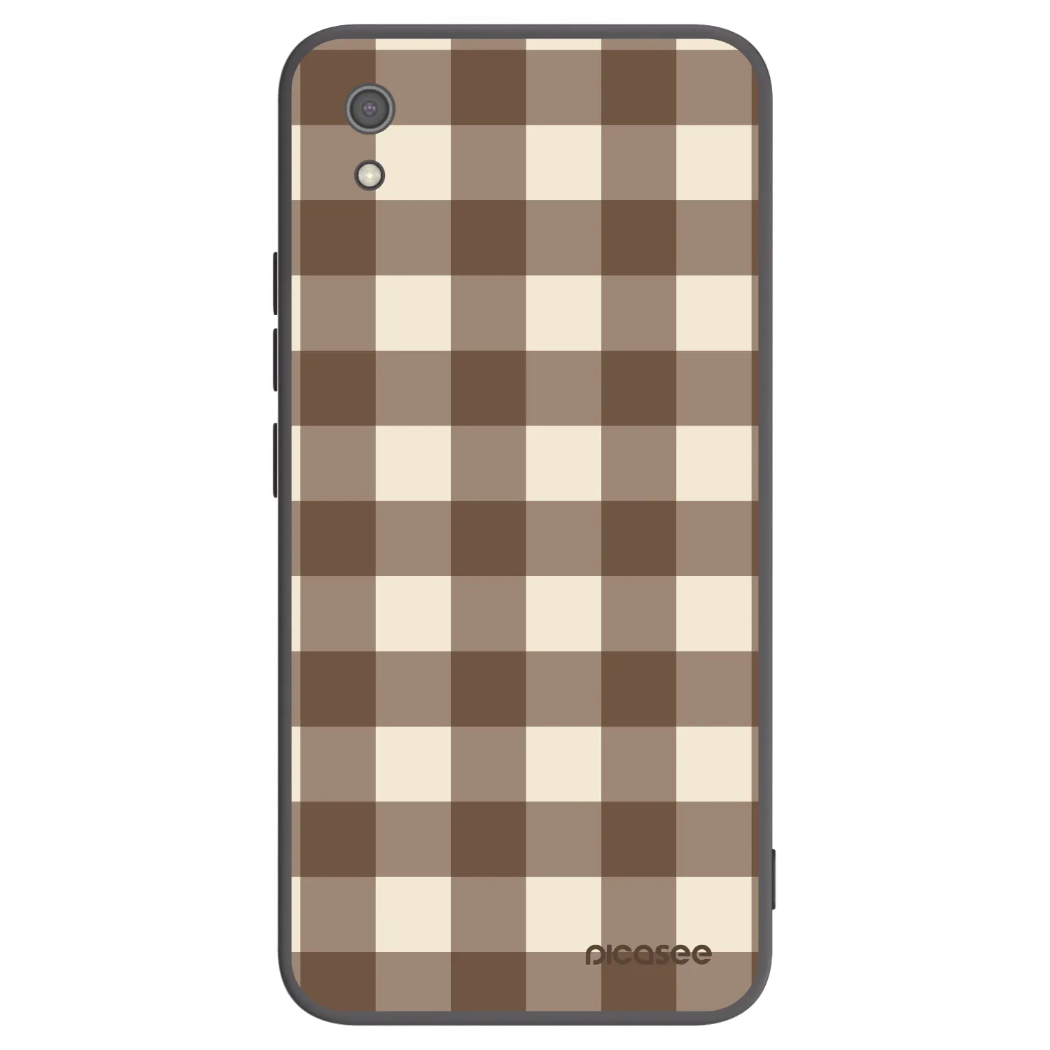 Picasee crna silikonska maskica za Xiaomi Redmi 7A - Brown grid