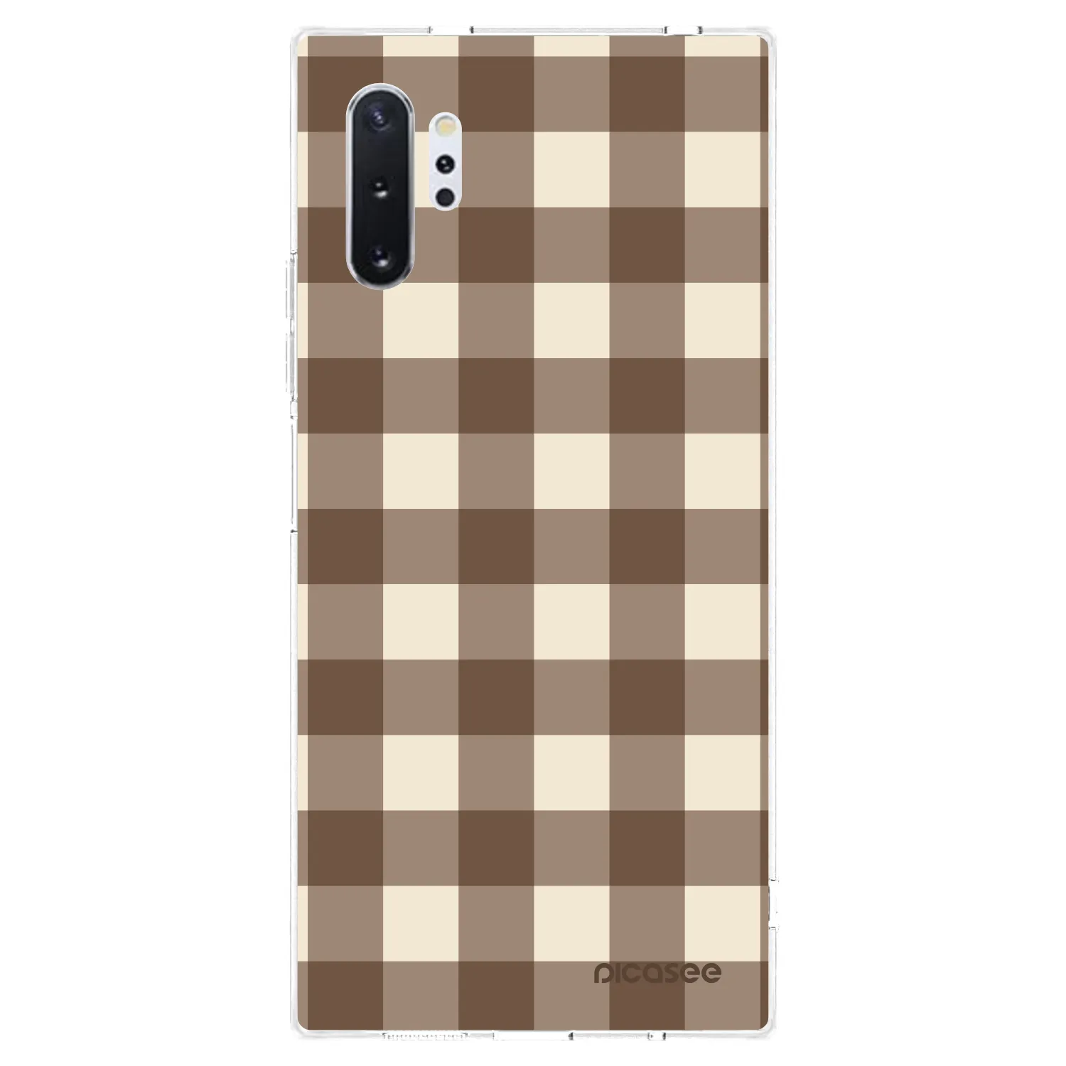 Picasee silikonska prozirna maskica za Samsung Galaxy Note 10+ N975F - Brown grid