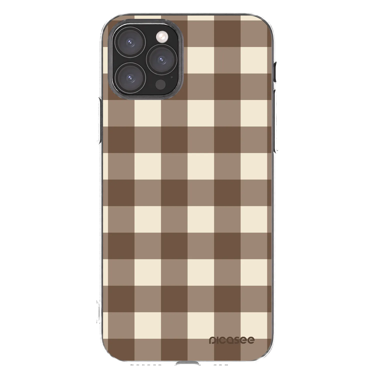 Picasee silikonska prozirna maskica za Apple iPhone 11 Pro - Brown grid