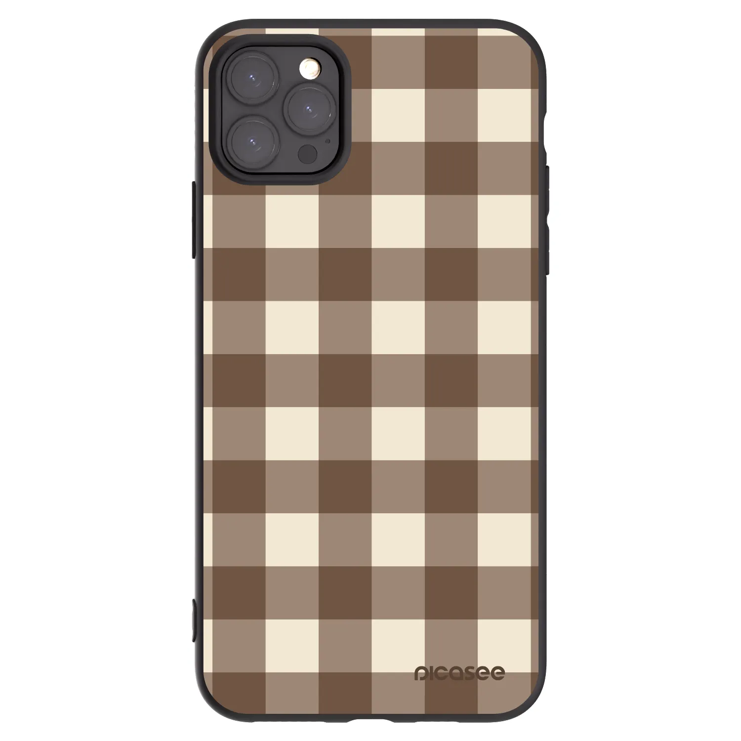 Picasee crna silikonska maskica za Apple iPhone 11 Pro Max - Brown grid
