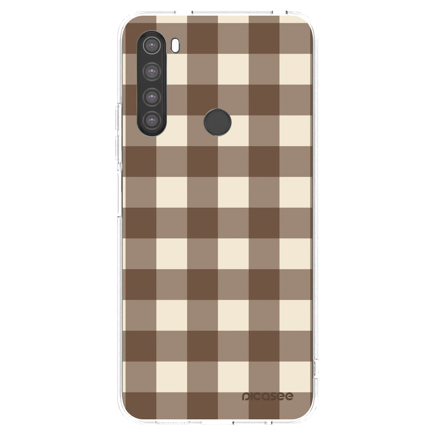 Picasee silikonska prozirna maskica za Xiaomi Redmi Note 8 - Brown grid