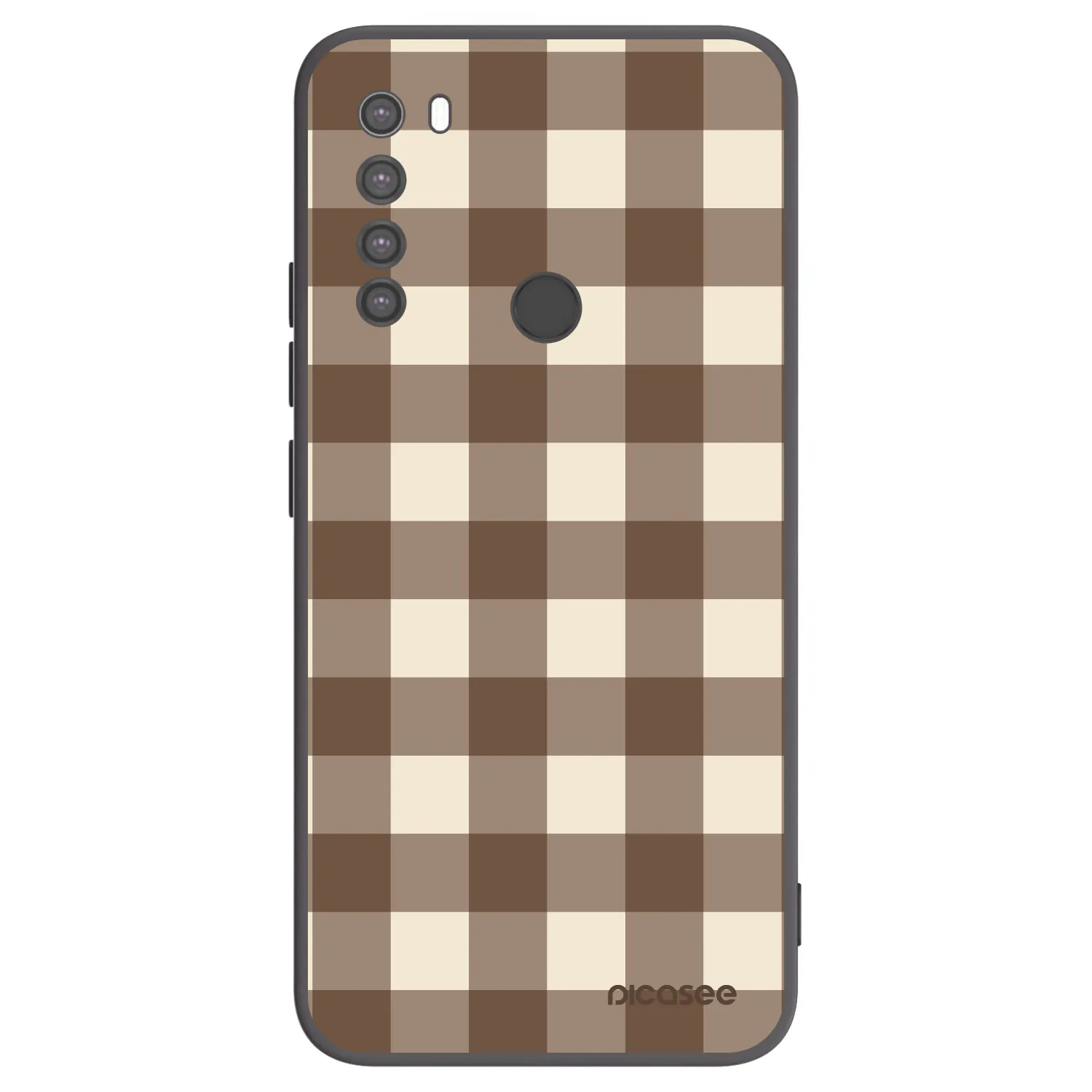 Picasee crna silikonska maskica za Xiaomi Redmi Note 8 - Brown grid