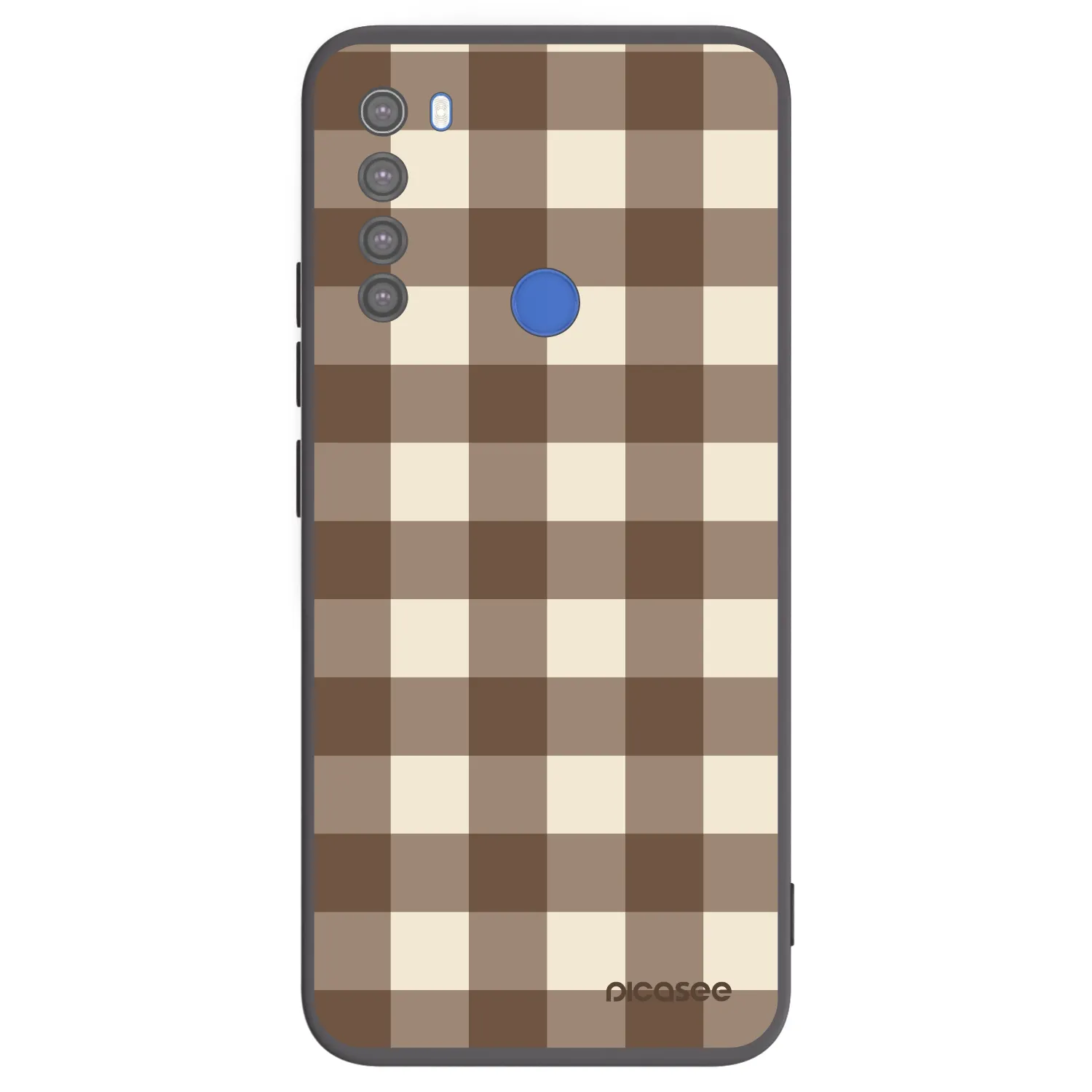 Picasee crna silikonska maskica za Xiaomi Redmi Note 8T - Brown grid