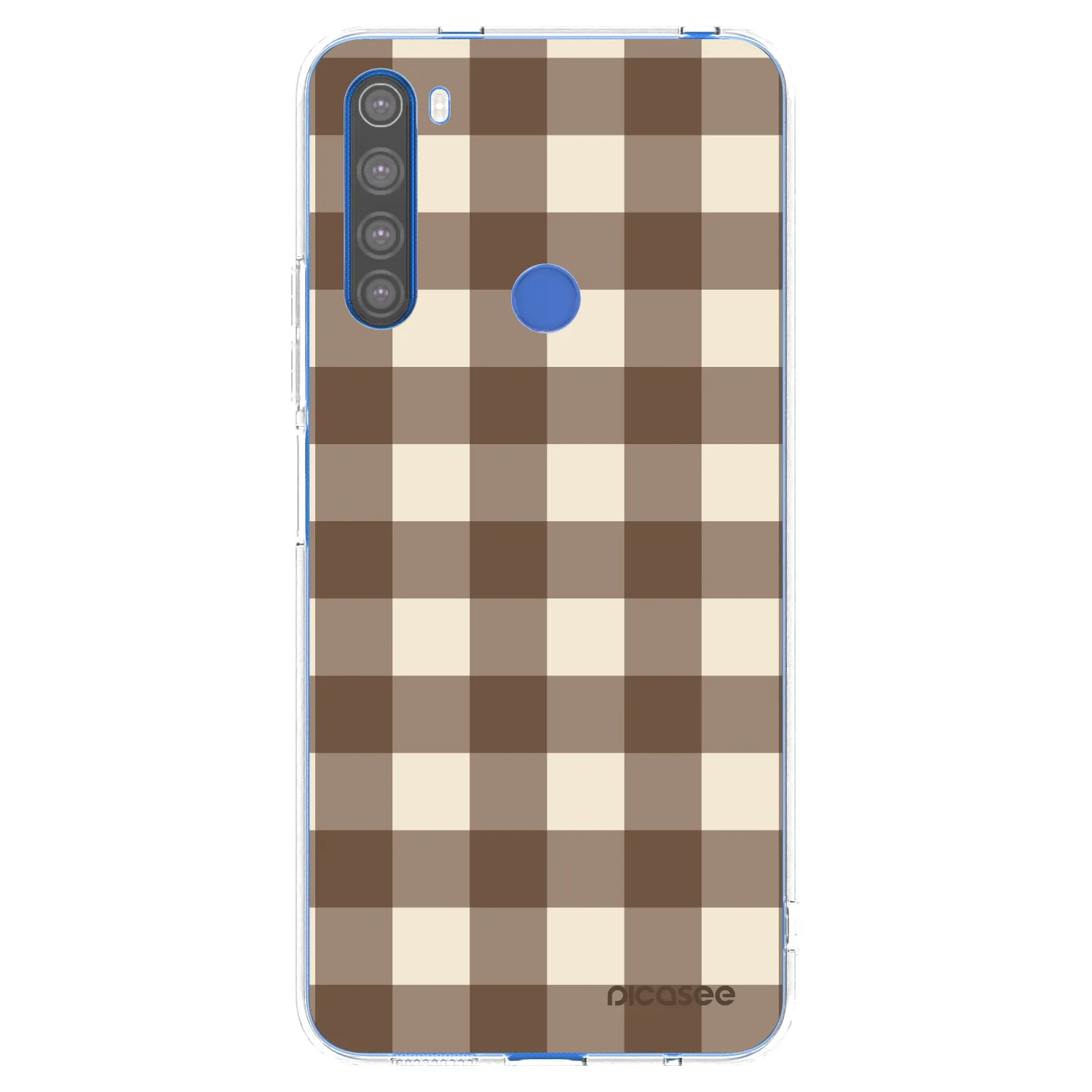 Picasee silikonska prozirna maskica za Xiaomi Redmi Note 8T - Brown grid