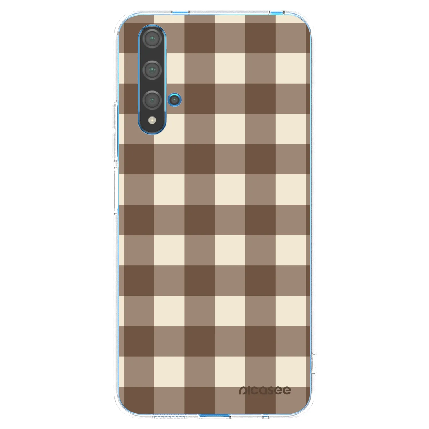 Picasee silikonska prozirna maskica za Huawei Nova 5T - Brown grid