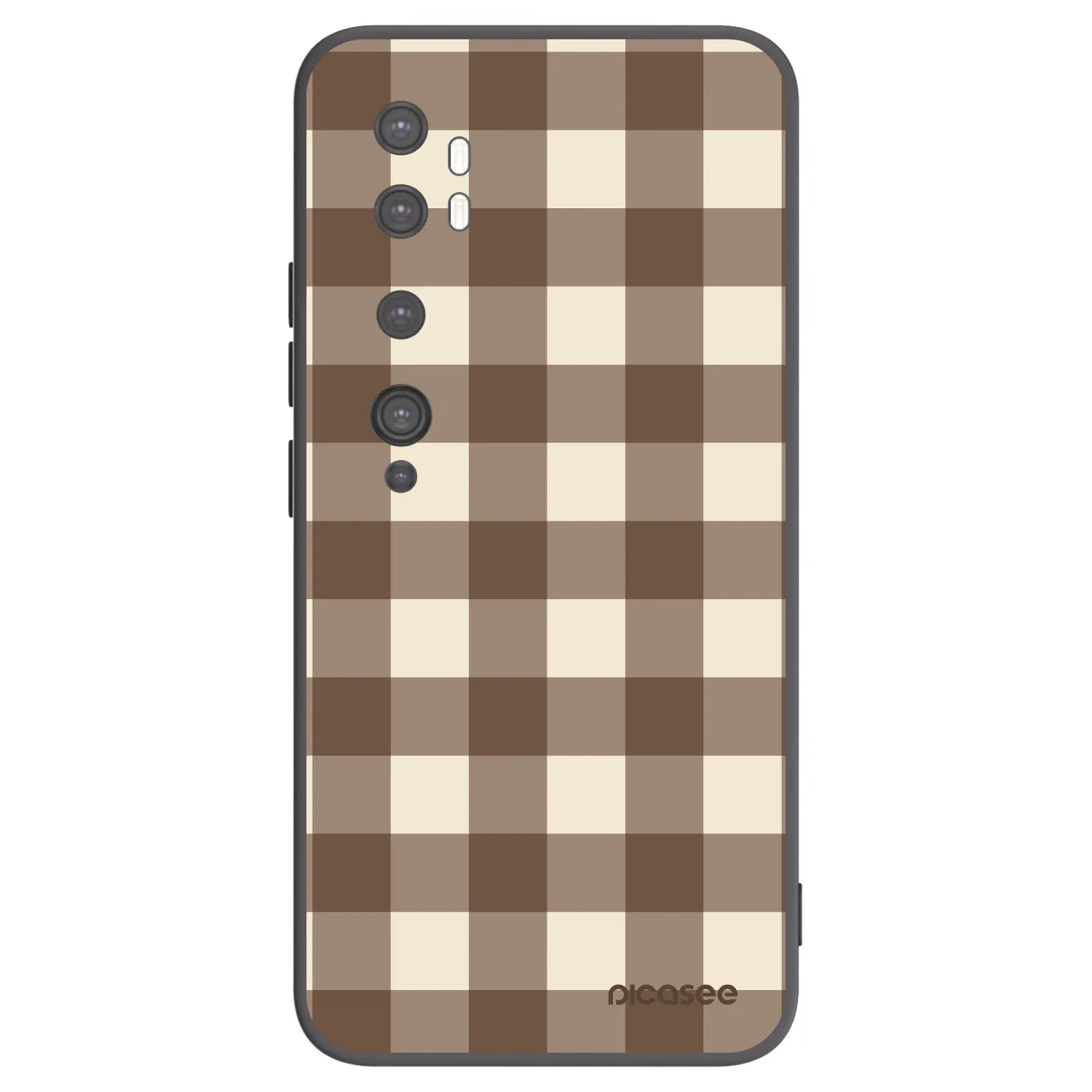Picasee crna silikonska maskica za Xiaomi Mi Note 10 (Pro) - Brown grid