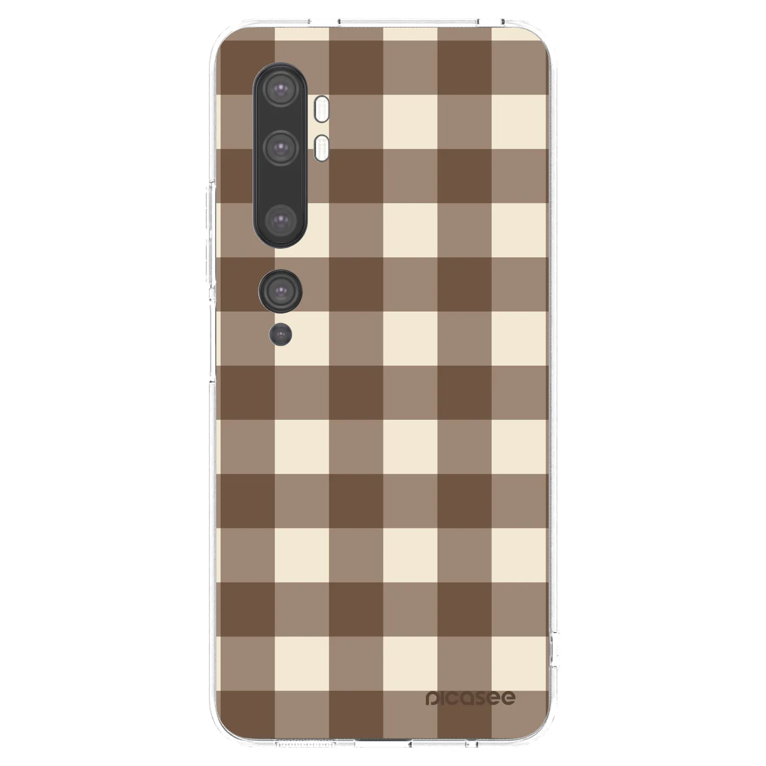 Picasee silikonska prozirna maskica za Xiaomi Mi Note 10 (Pro) - Brown grid