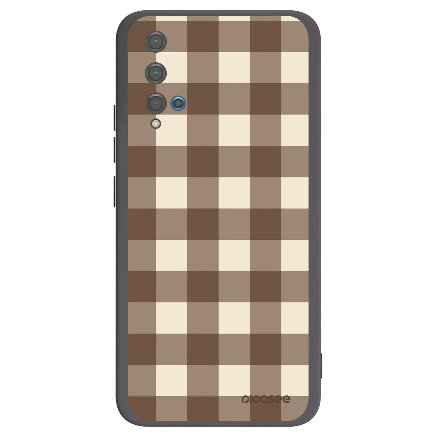 Picasee crna silikonska maskica za Huawei Nova 5T - Brown grid