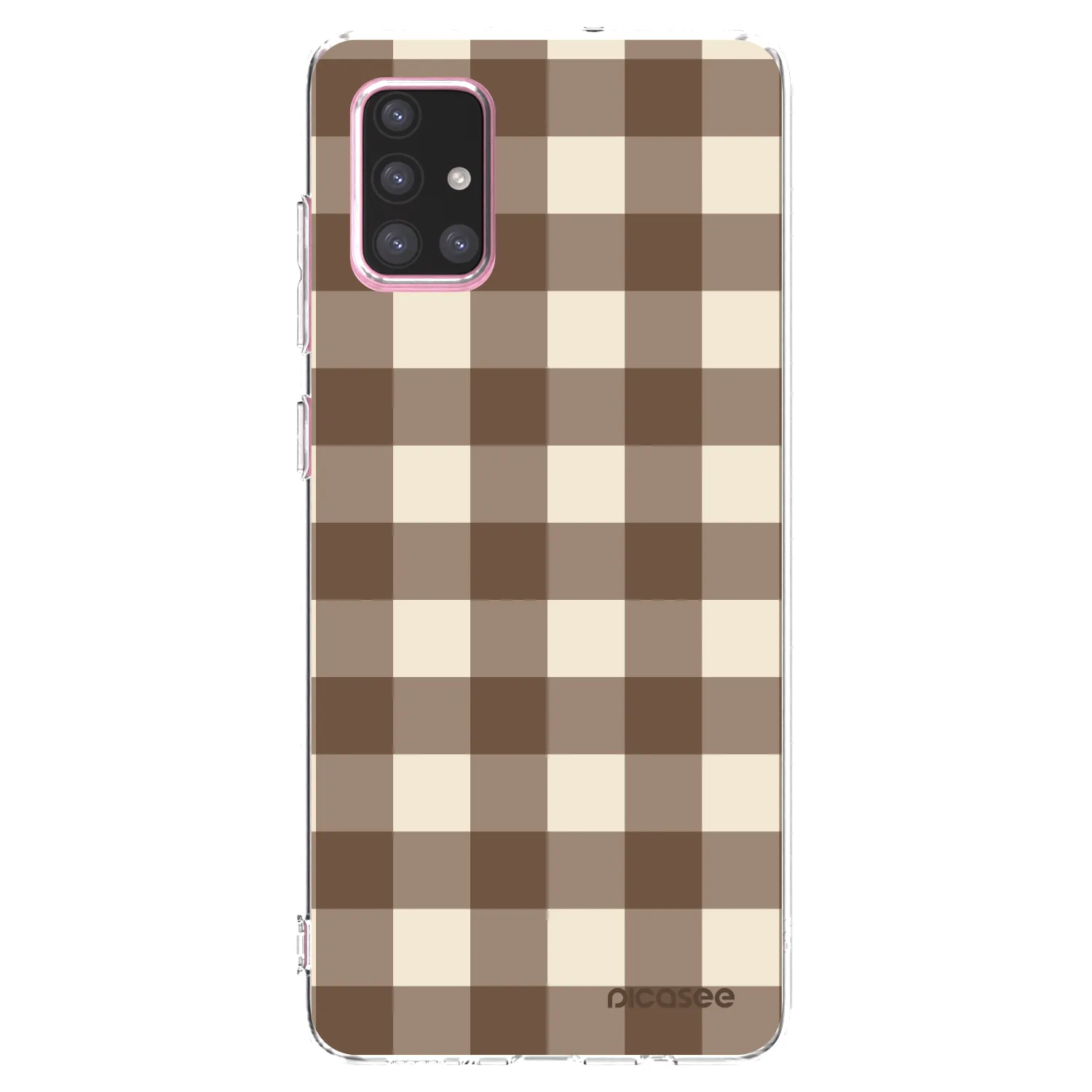 Picasee silikonska prozirna maskica za Samsung Galaxy A71 A715F - Brown grid