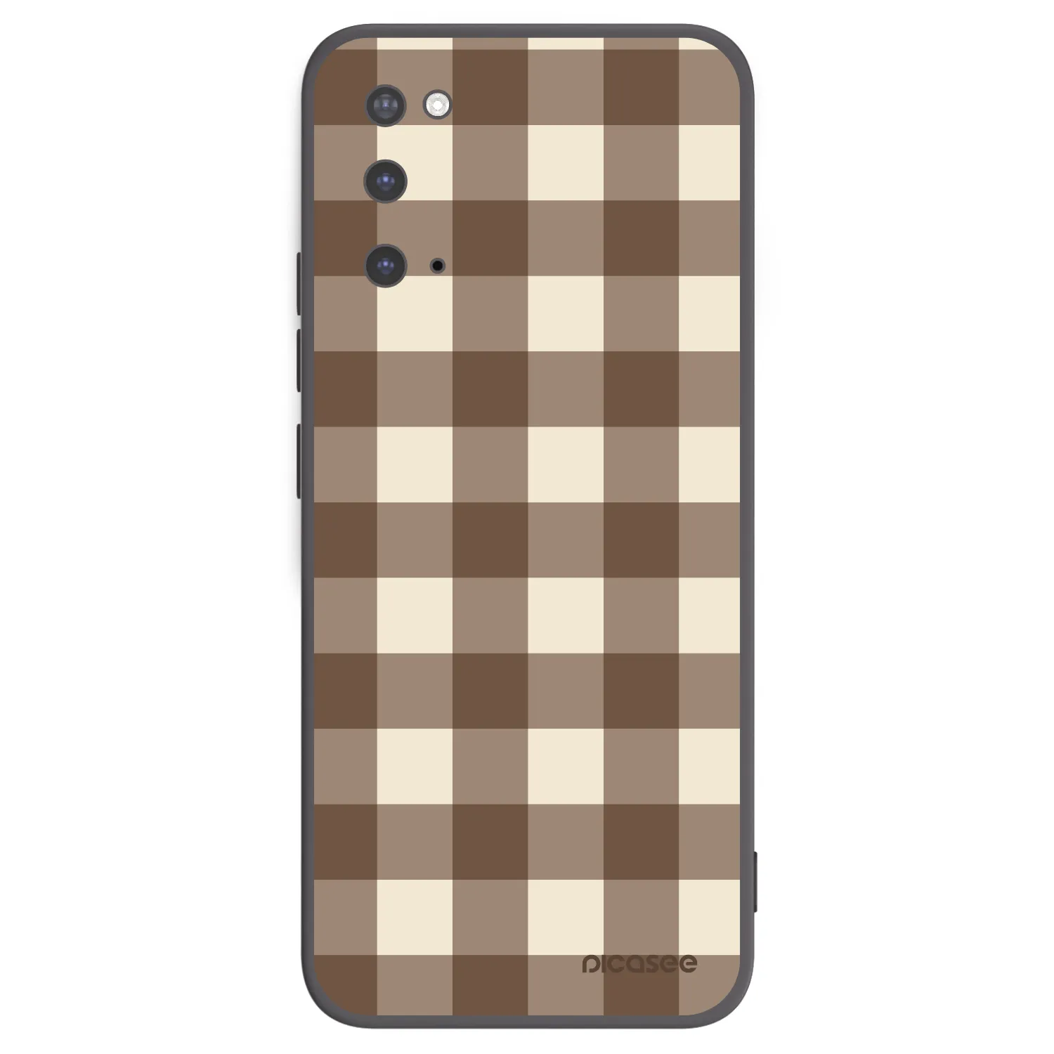 Picasee crna silikonska maskica za Samsung Galaxy S20 G980F - Brown grid