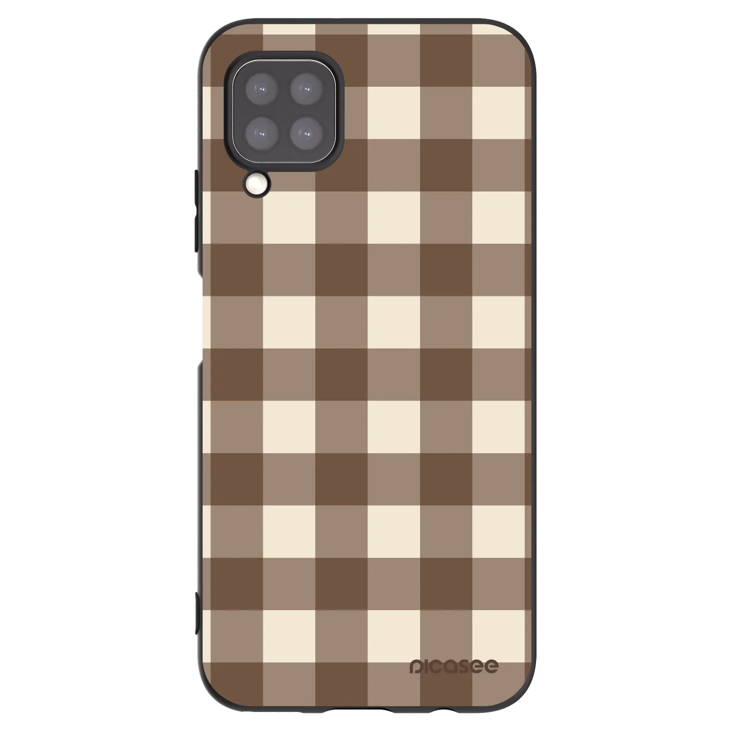 Picasee crna silikonska maskica za Huawei P40 Lite - Brown grid