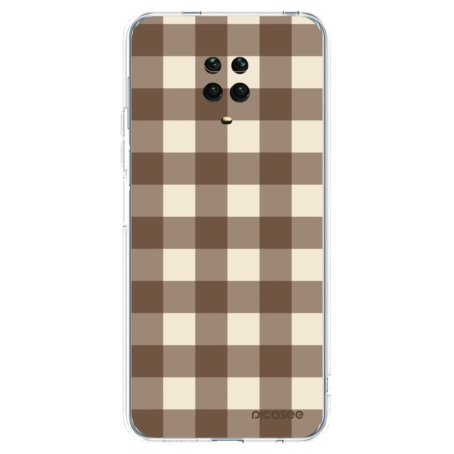 Picasee silikonska prozirna maskica za Xiaomi Redmi Note 9 Pro - Brown grid
