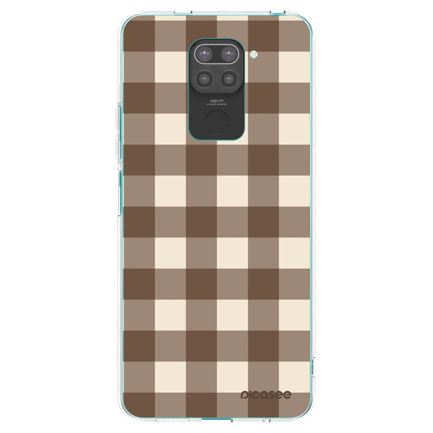 Picasee crna silikonska maskica za Xiaomi Redmi Note 9 - Brown grid