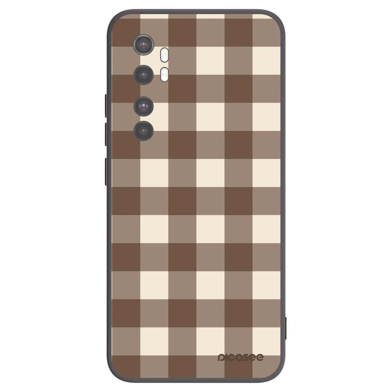 Picasee crna silikonska maskica za Xiaomi Mi Note 10 Lite - Brown grid