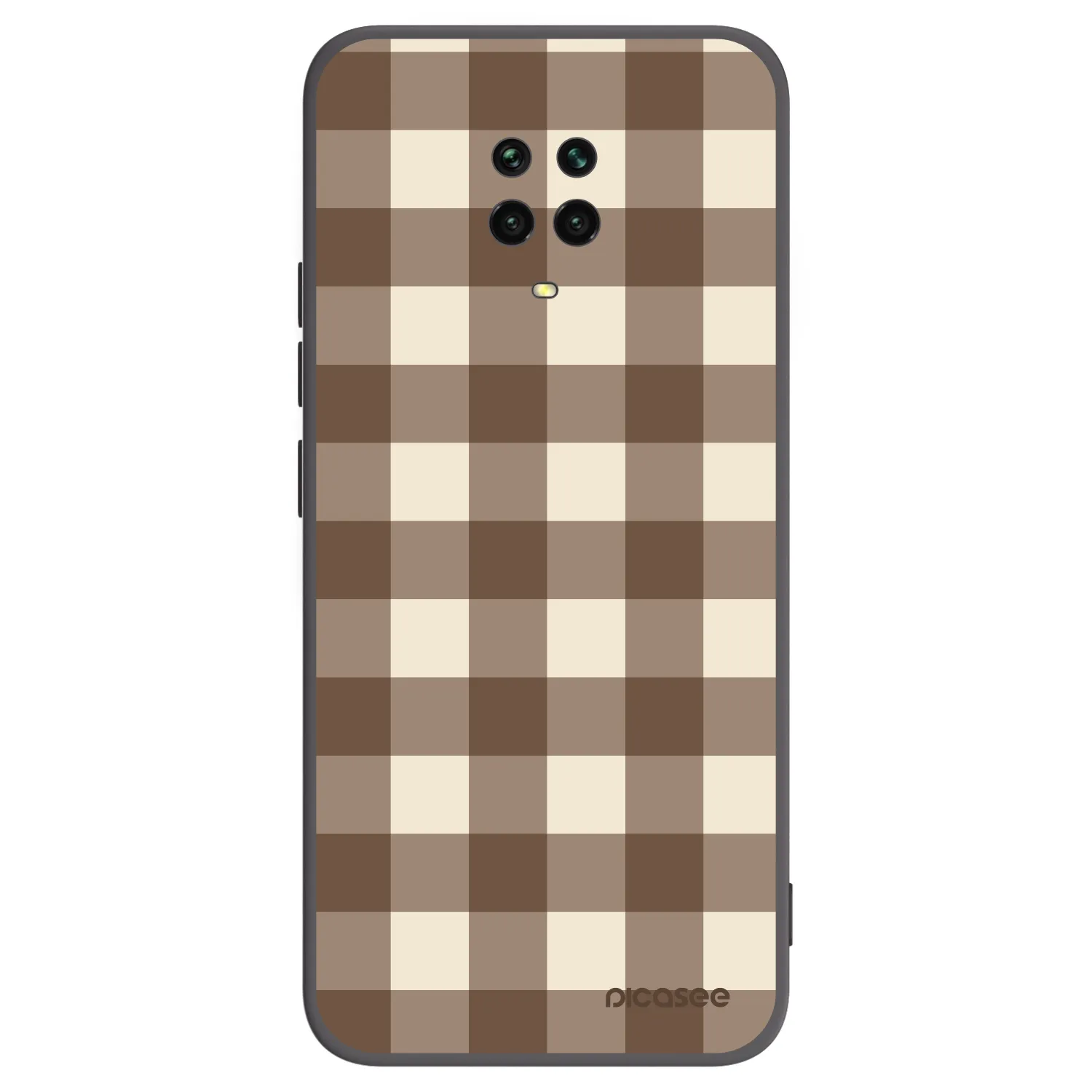 Picasee crna silikonska maskica za Xiaomi Redmi Note 9S - Brown grid