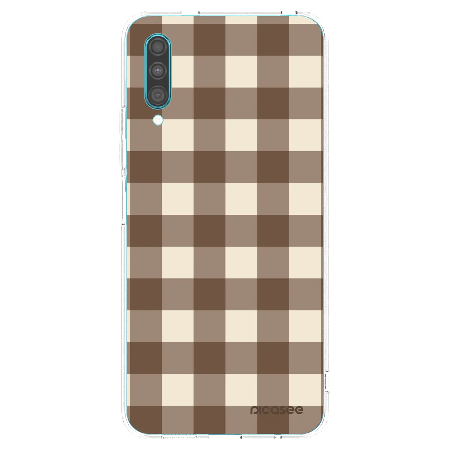 Picasee silikonska prozirna maskica za Samsung Galaxy A30s A307F - Brown grid
