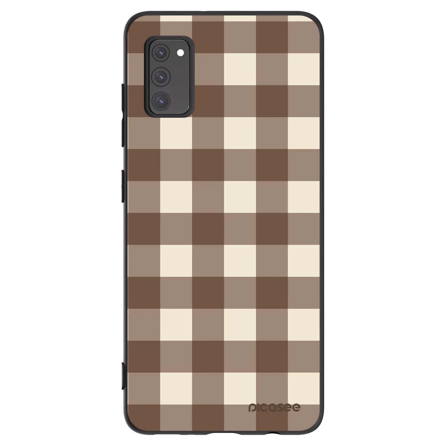Picasee crna silikonska maskica za Samsung Galaxy A41 A415F - Brown grid