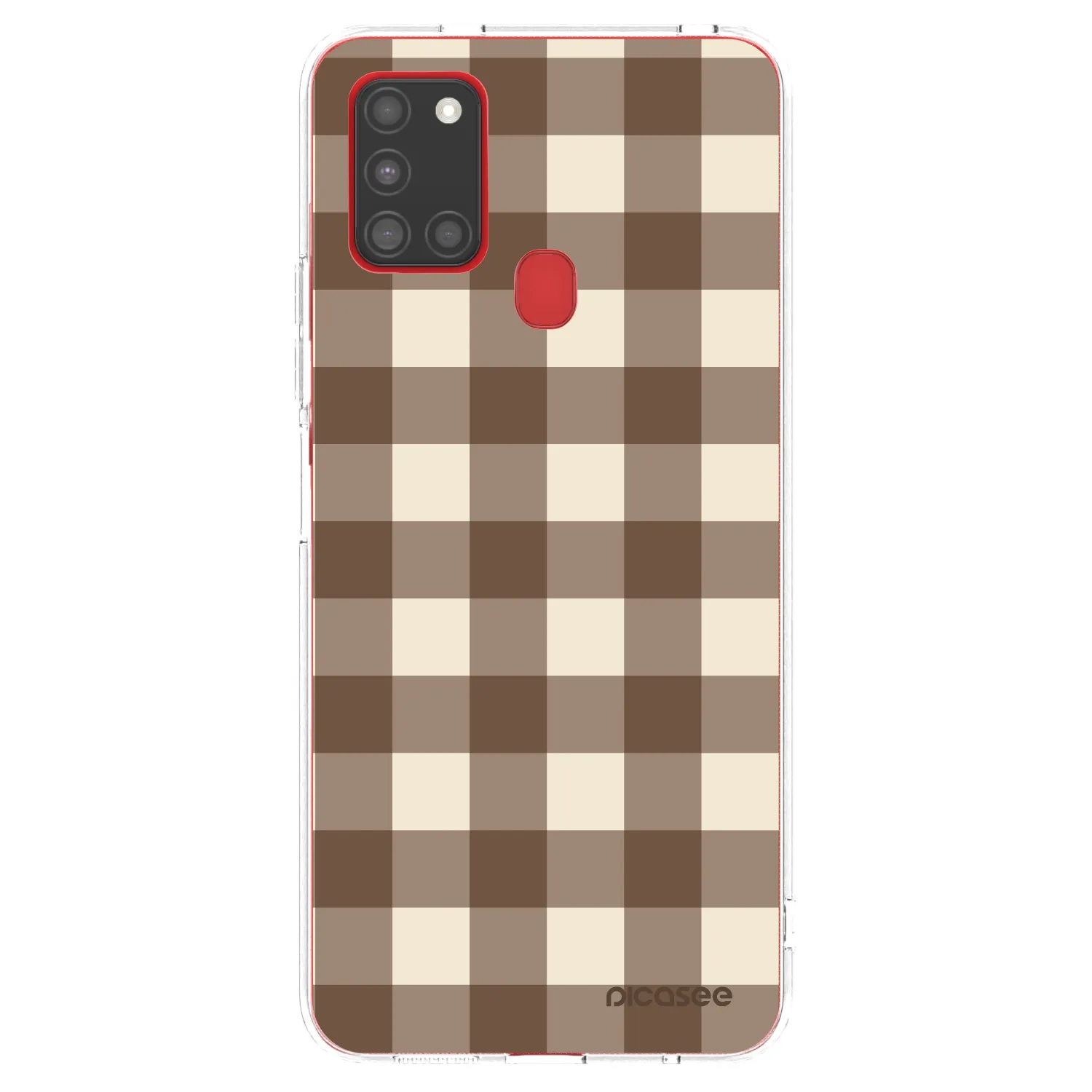 Picasee silikonska prozirna maskica za Samsung Galaxy A21s - Brown grid