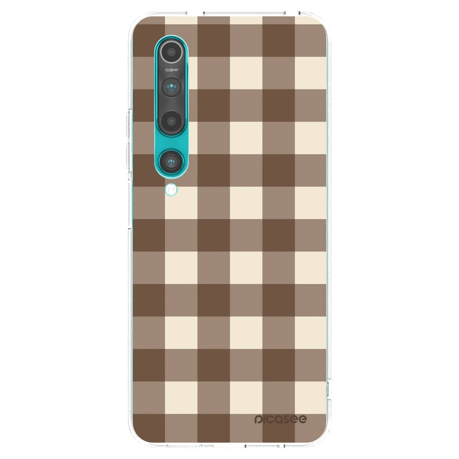 Picasee silikonska prozirna maskica za Xiaomi Mi 10 - Brown grid