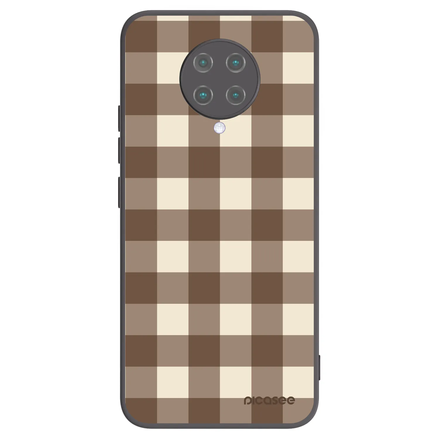 Picasee crna silikonska maskica za Xiaomi Poco F2 Pro - Brown grid