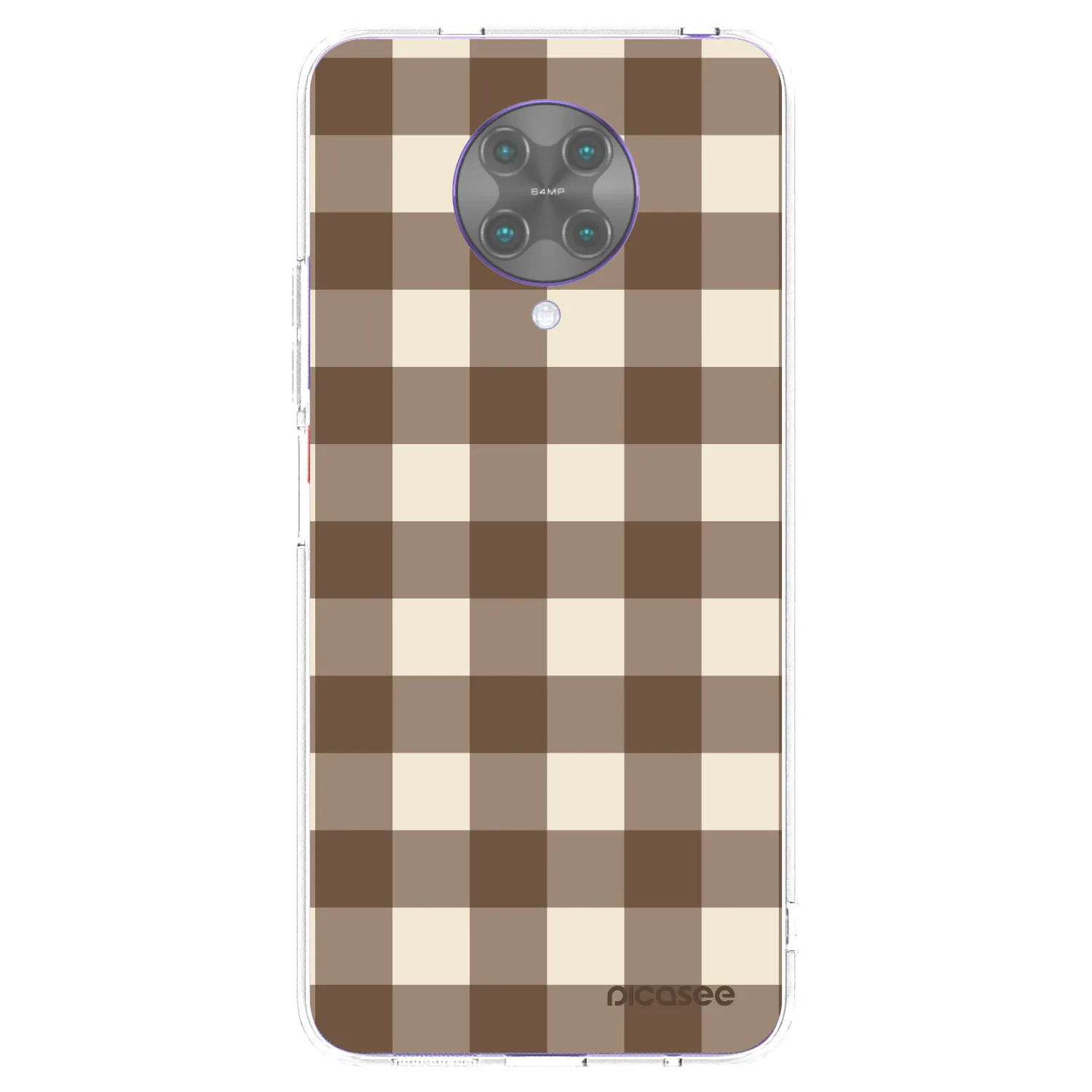 Picasee silikonska prozirna maskica za Xiaomi Poco F2 Pro - Brown grid