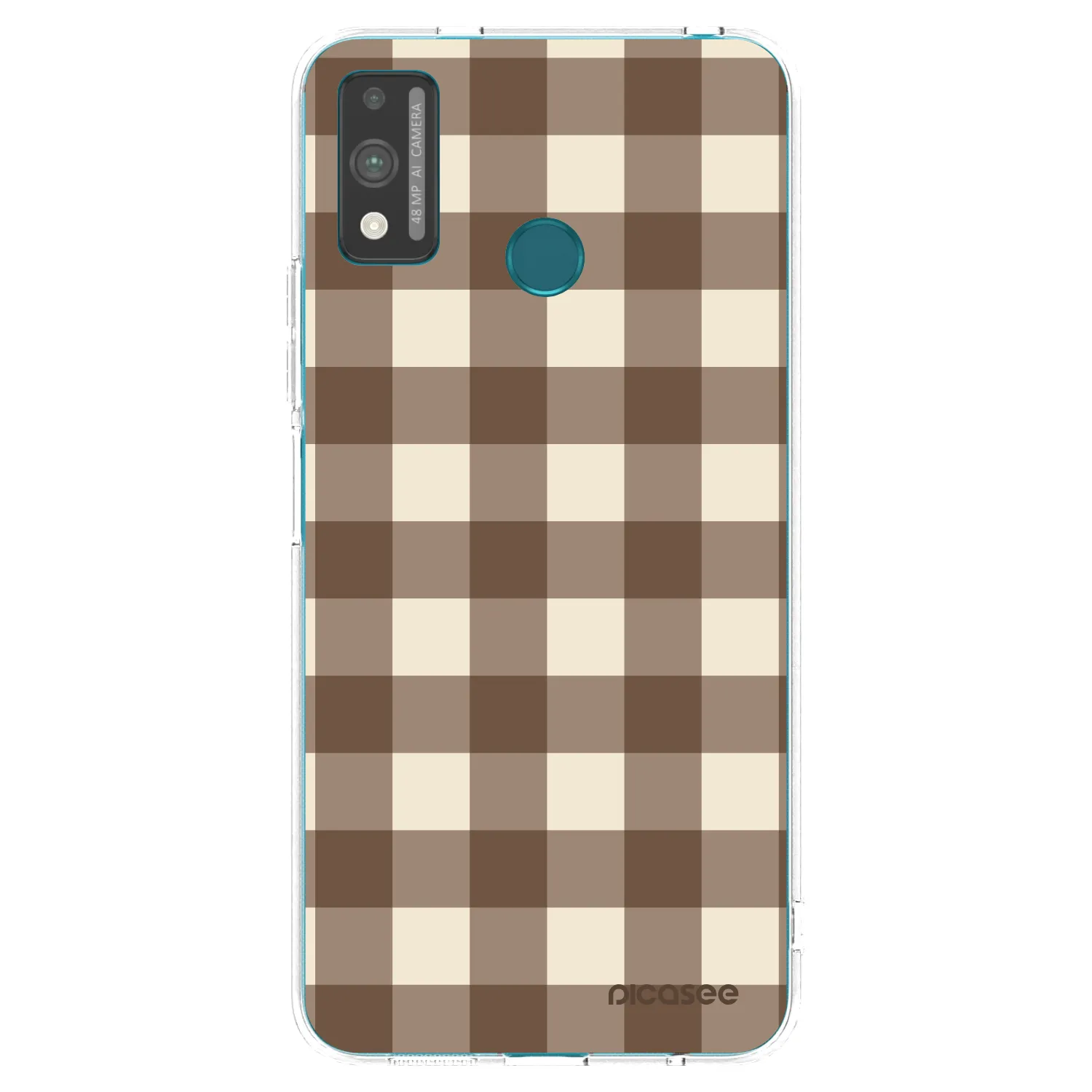 Picasee silikonska prozirna maskica za Honor 9X Lite - Brown grid