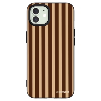 Picasee crna silikonska maskica za Apple iPhone 12 - Brown lines