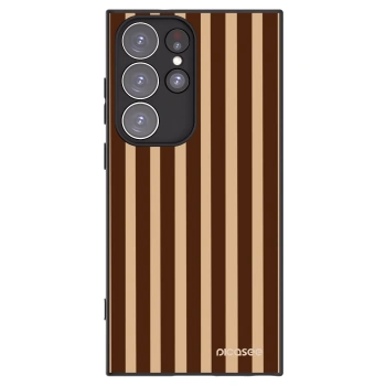 Picasee crna silikonska maskica za Samsung Galaxy S23 Ultra 5G - Brown lines