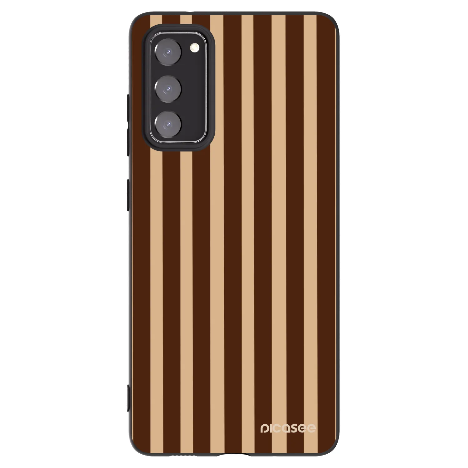 Picasee crna silikonska maskica za Samsung Galaxy S20 FE - Brown lines