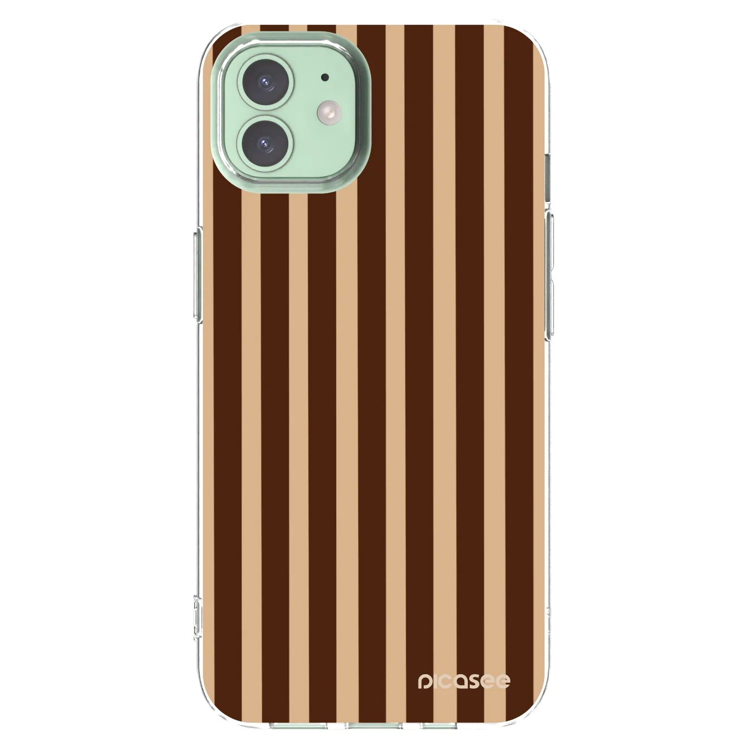 Picasee silikonska prozirna maskica za Apple iPhone 12 - Brown lines