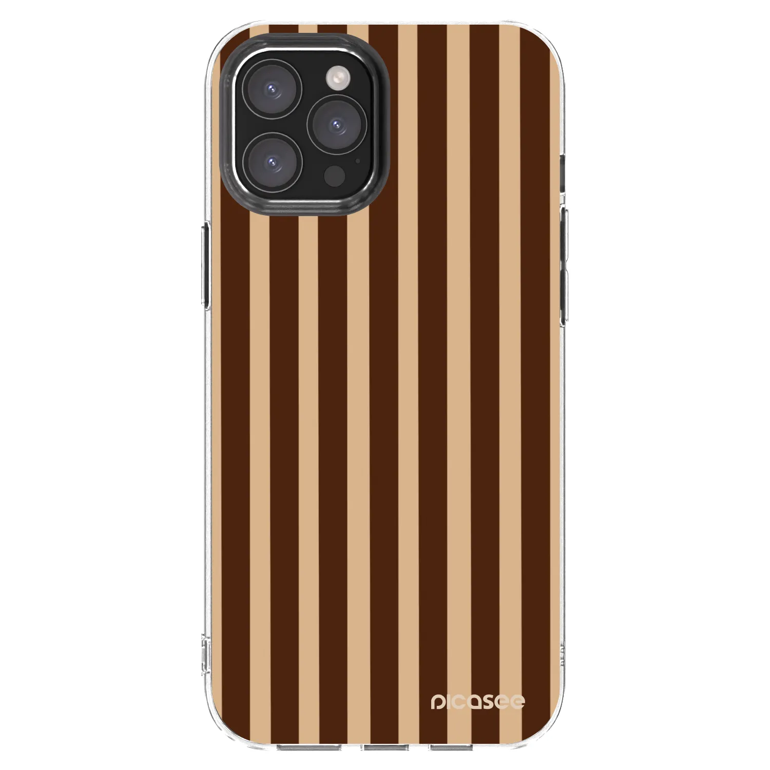 Picasee silikonska prozirna maskica za Apple iPhone 12 Pro Max - Brown lines