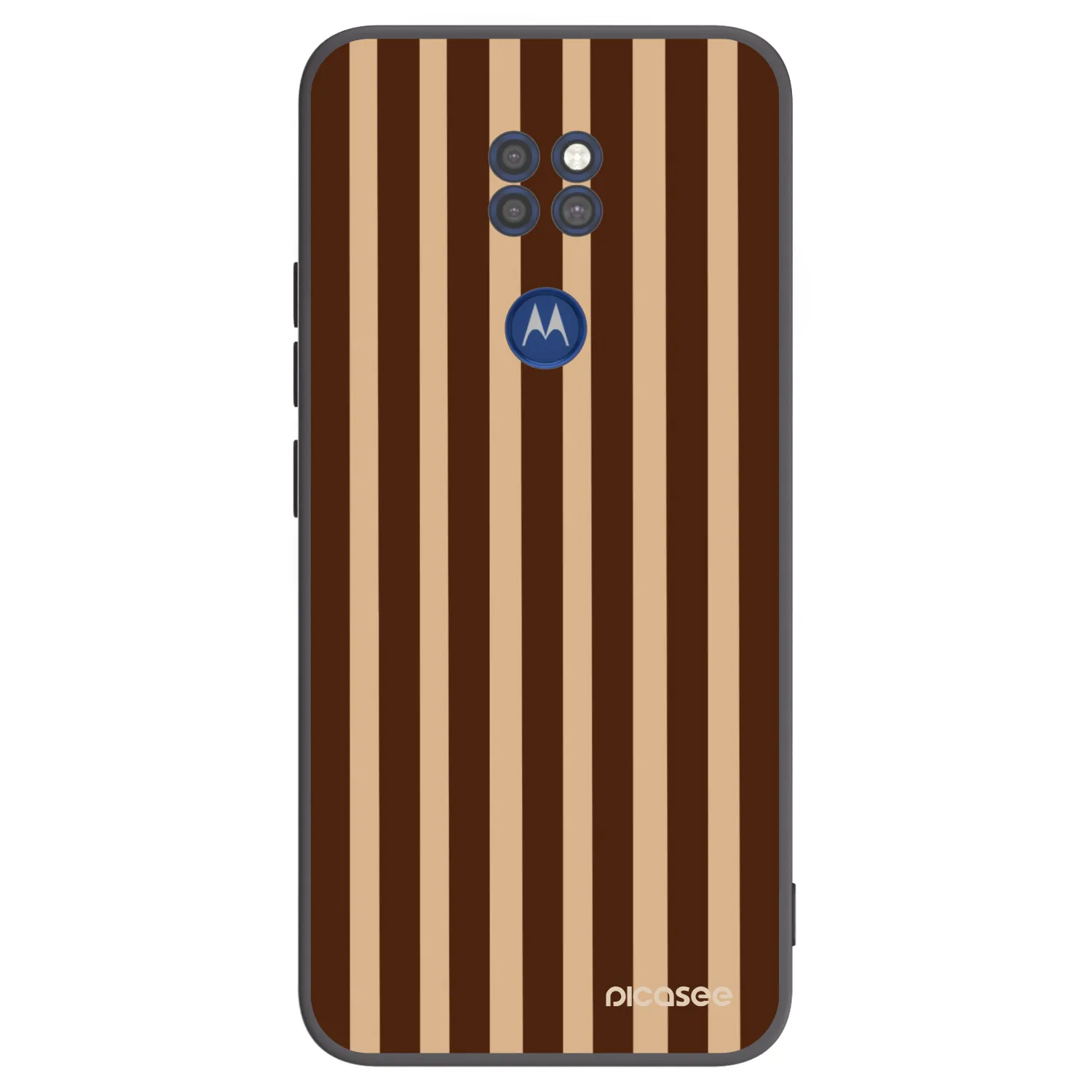 Picasee crna silikonska maskica za Motorola Moto G9 Play - Brown lines