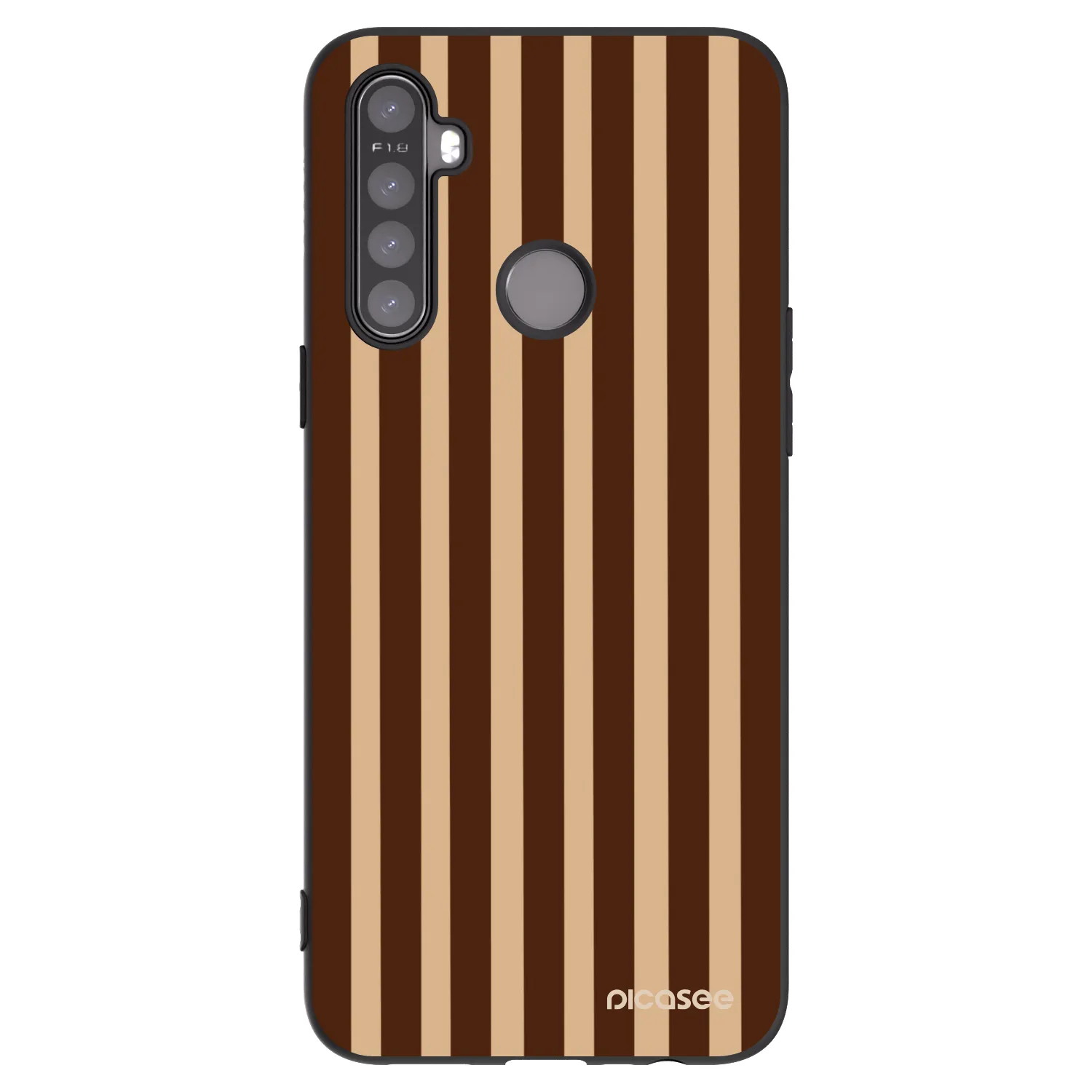 Picasee crna silikonska maskica za Realme 6i - Brown lines