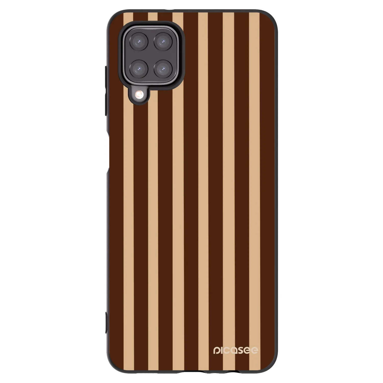 Picasee crna silikonska maskica za Samsung Galaxy A12 A125F - Brown lines