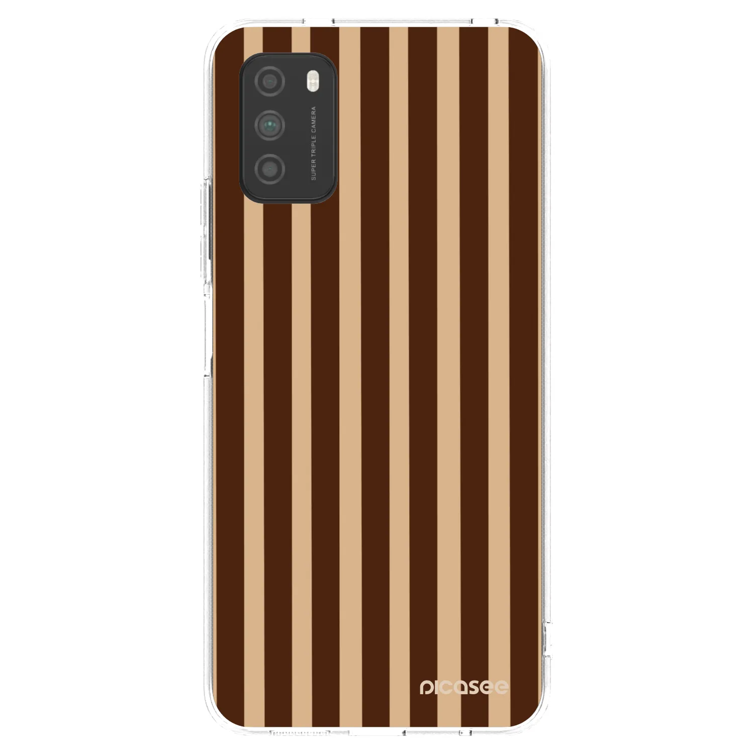 Picasee silikonska prozirna maskica za Xiaomi Poco M3 - Brown lines