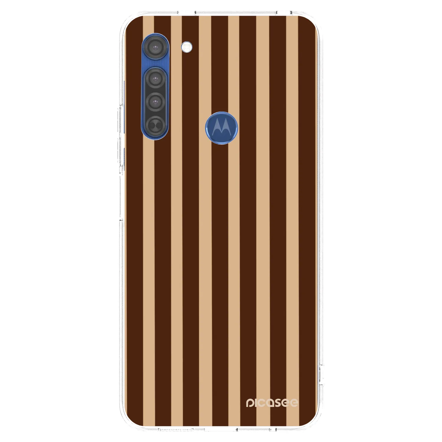 Picasee silikonska prozirna maskica za Motorola Moto G8 - Brown lines
