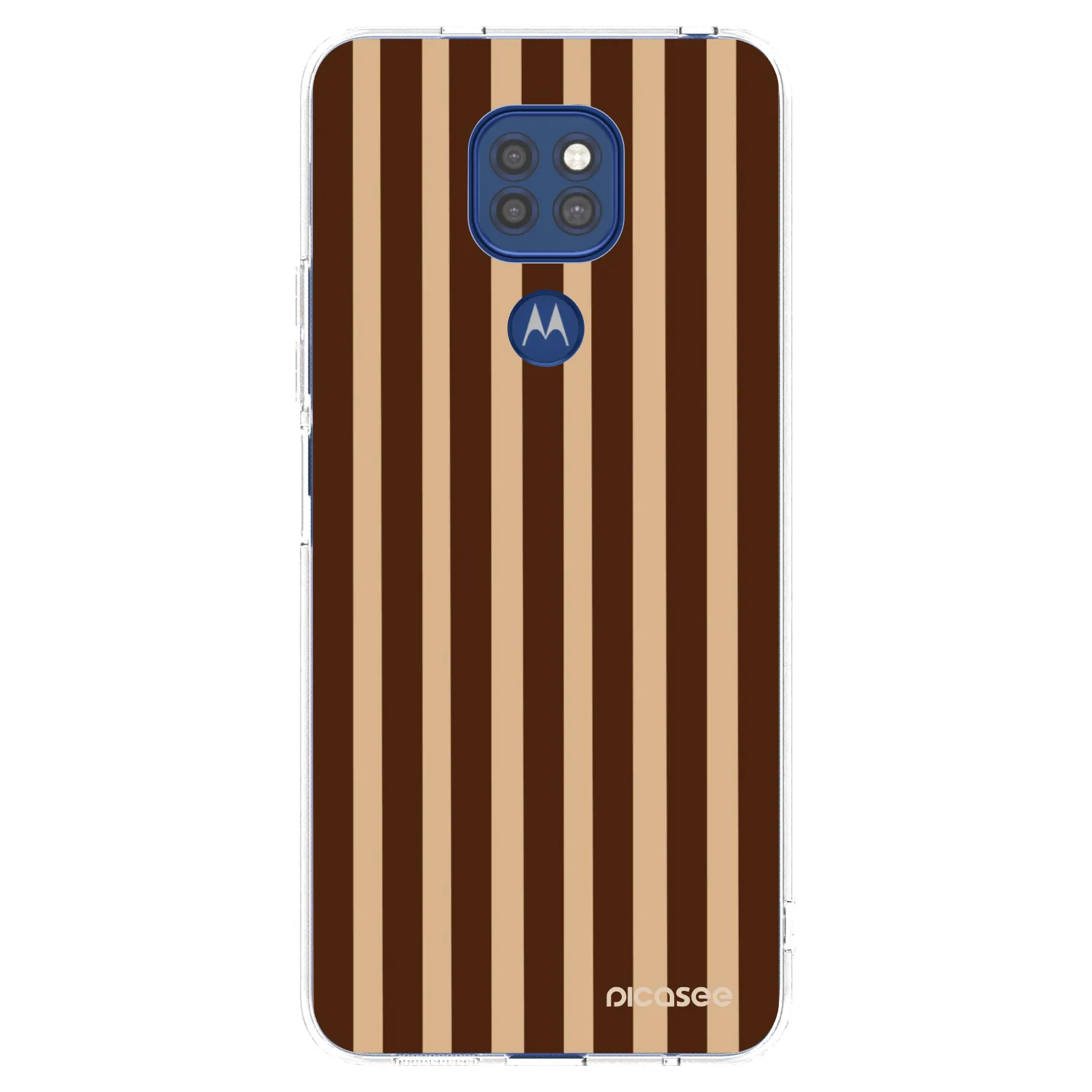Picasee silikonska prozirna maskica za Motorola Moto G9 Play - Brown lines