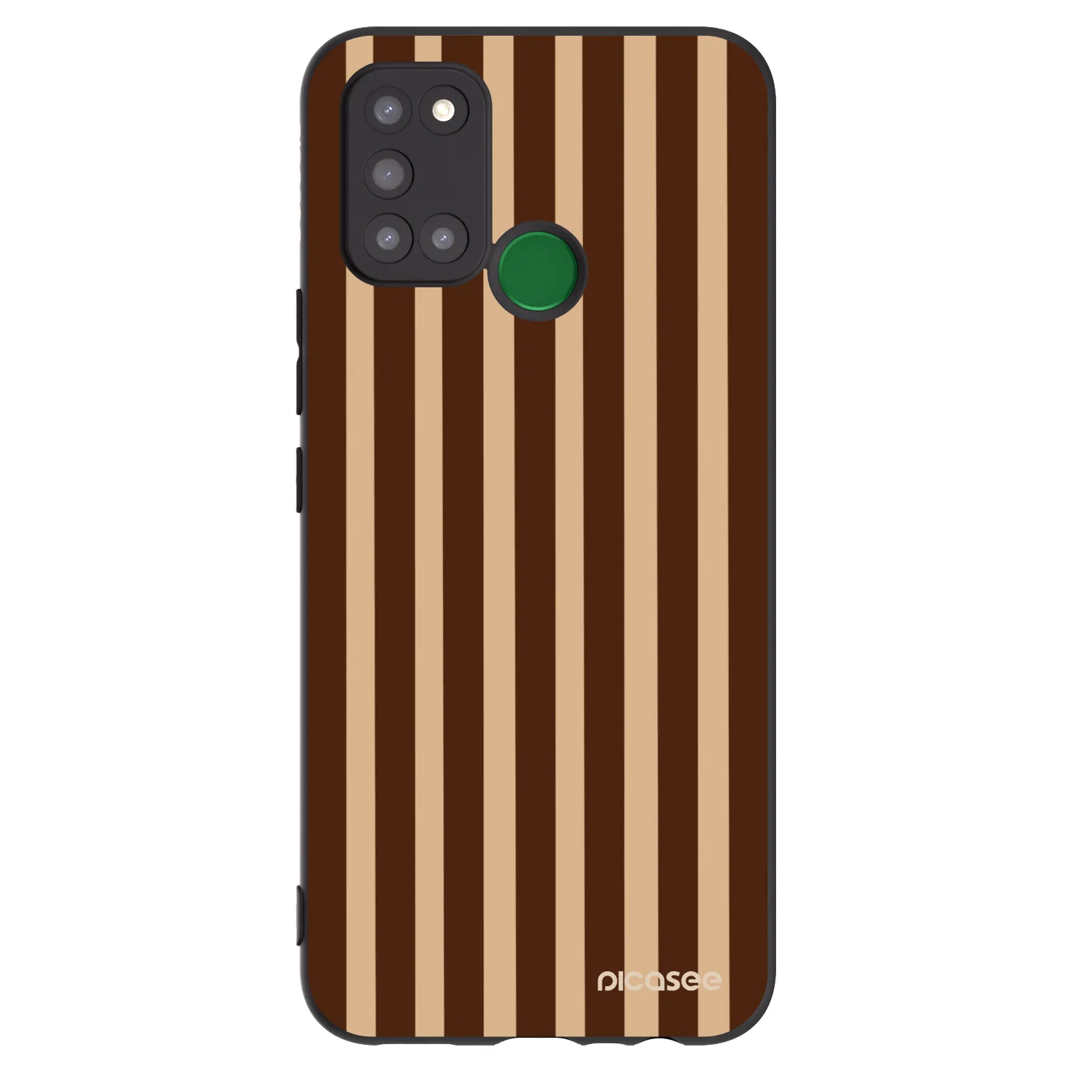Picasee crna silikonska maskica za Realme 7i - Brown lines