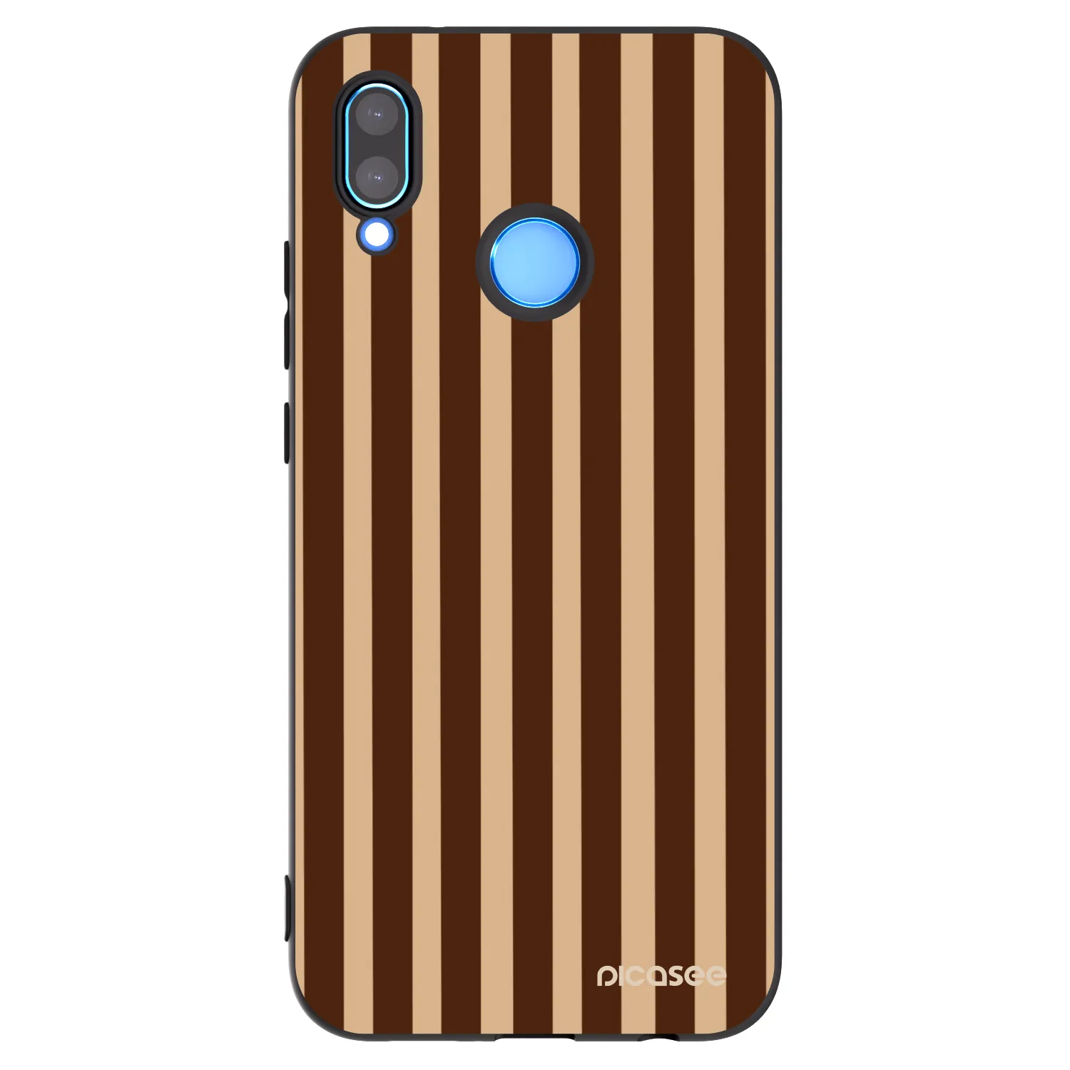 Picasee crna silikonska maskica za Huawei P20 Lite - Brown lines
