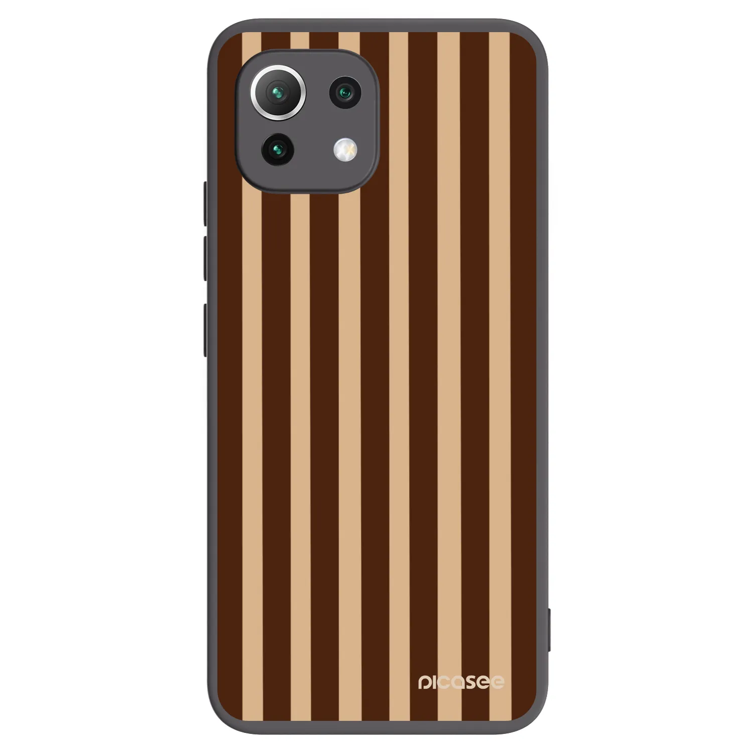 Picasee crna silikonska maskica za Xiaomi Mi 11 Lite - Brown lines