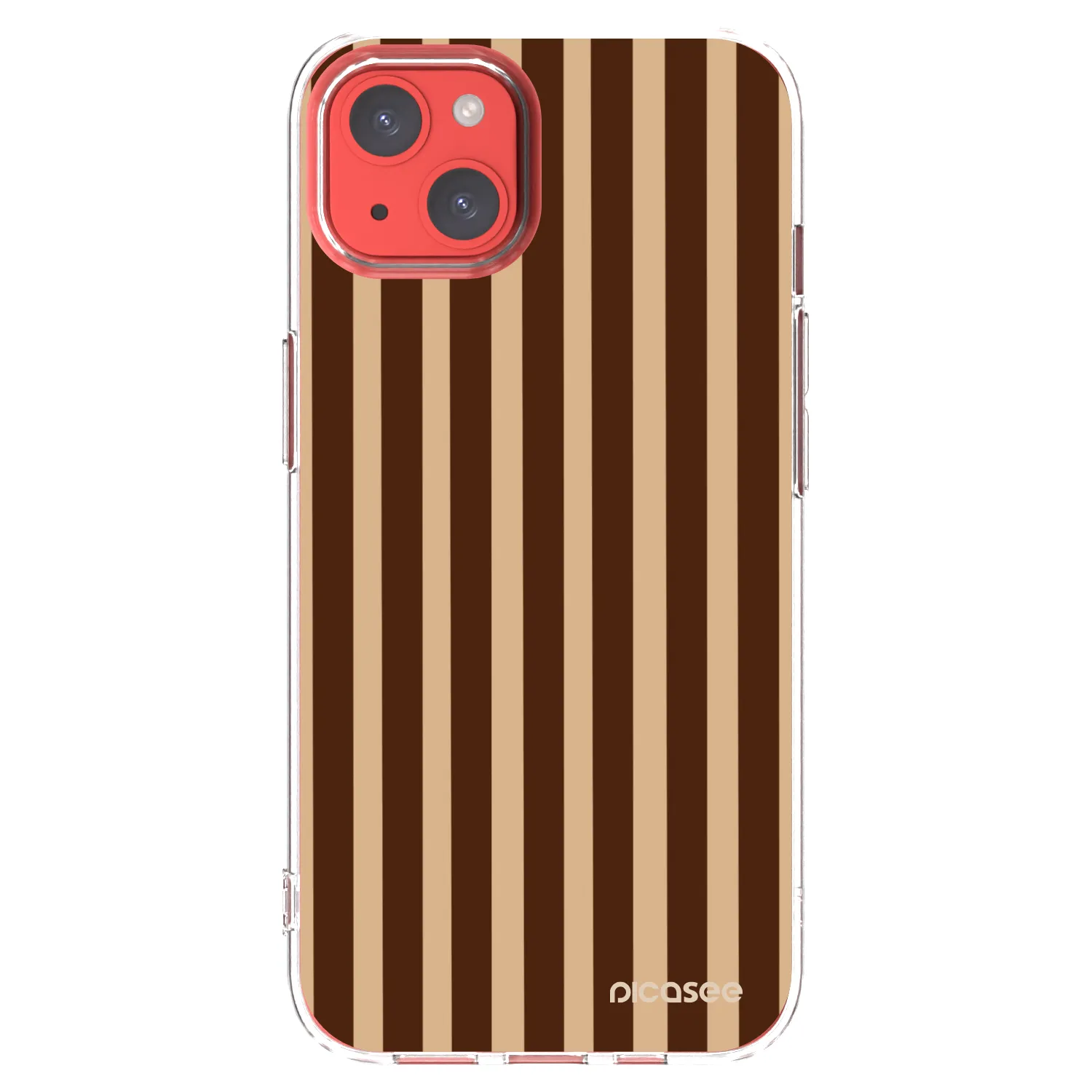 Picasee silikonska prozirna maskica za Apple iPhone 13 - Brown lines