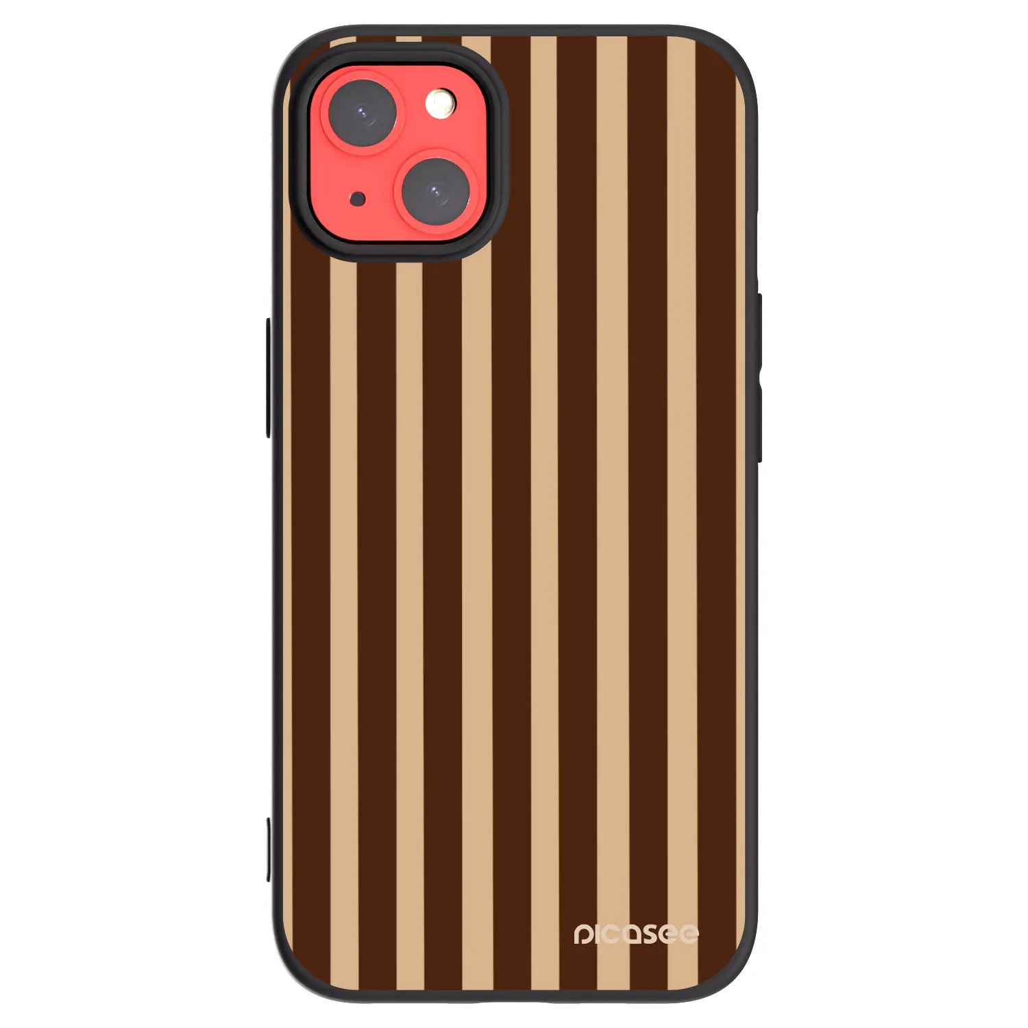 Picasee crna silikonska maskica za Apple iPhone 13 - Brown lines