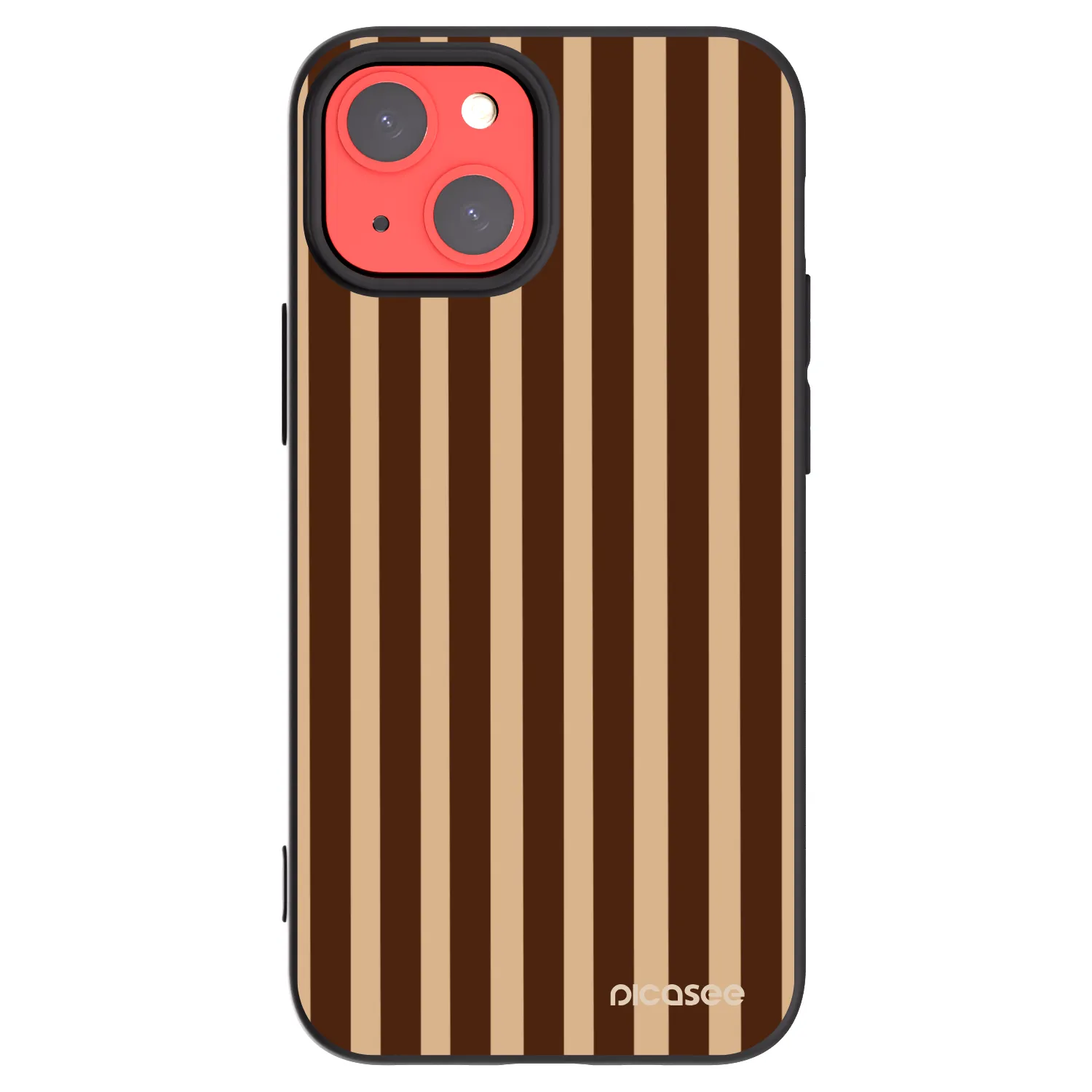 Picasee crna silikonska maskica za Apple iPhone 13 mini - Brown lines